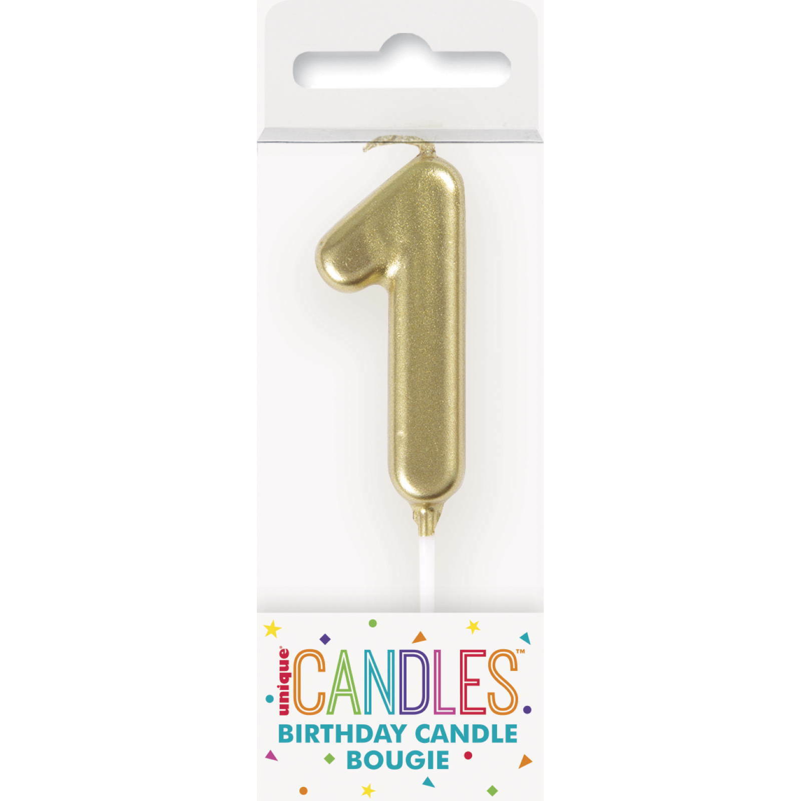 Gold Number 1 Candle Gold Party Supplies Coloured Party Supplies