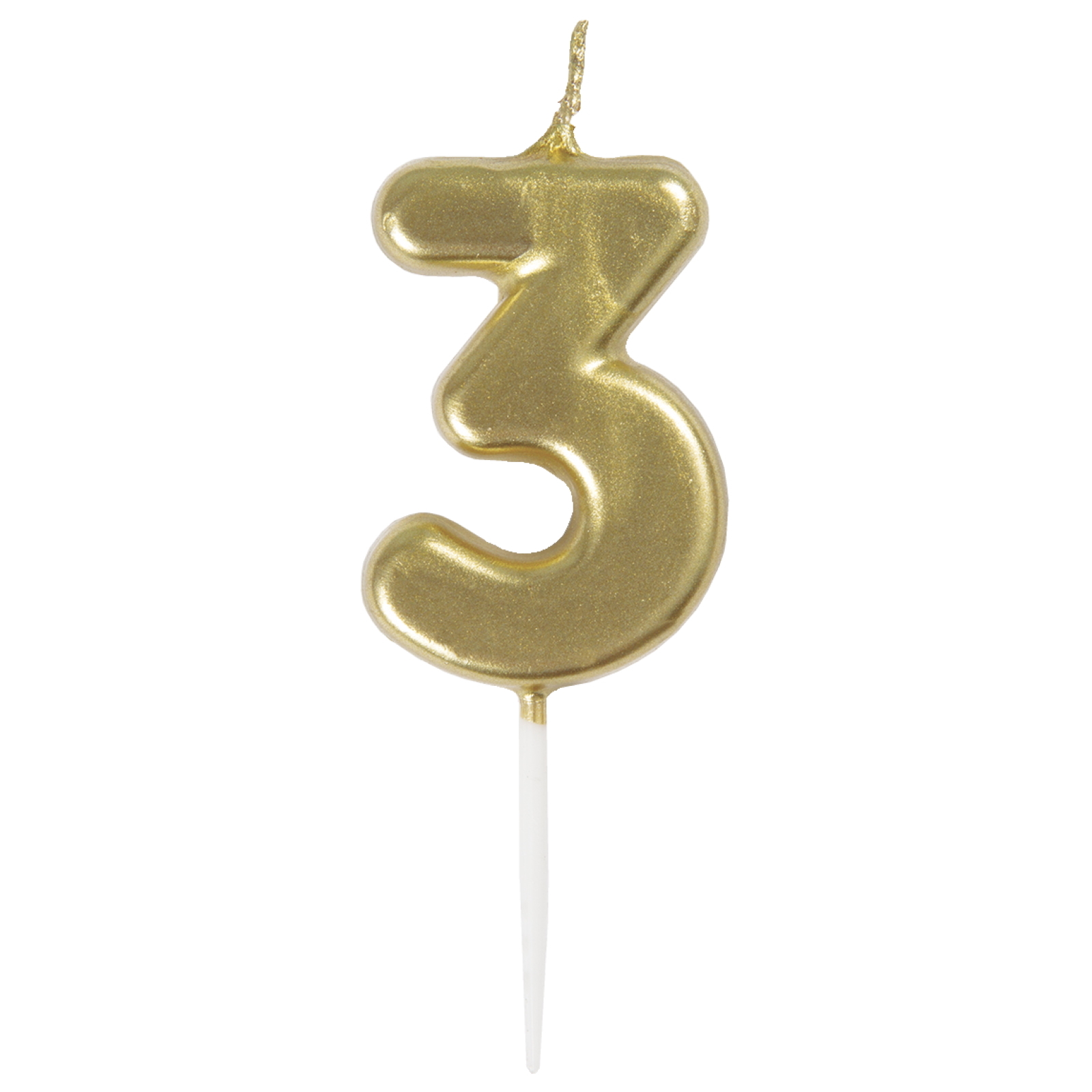 Gold Number 3 Candle