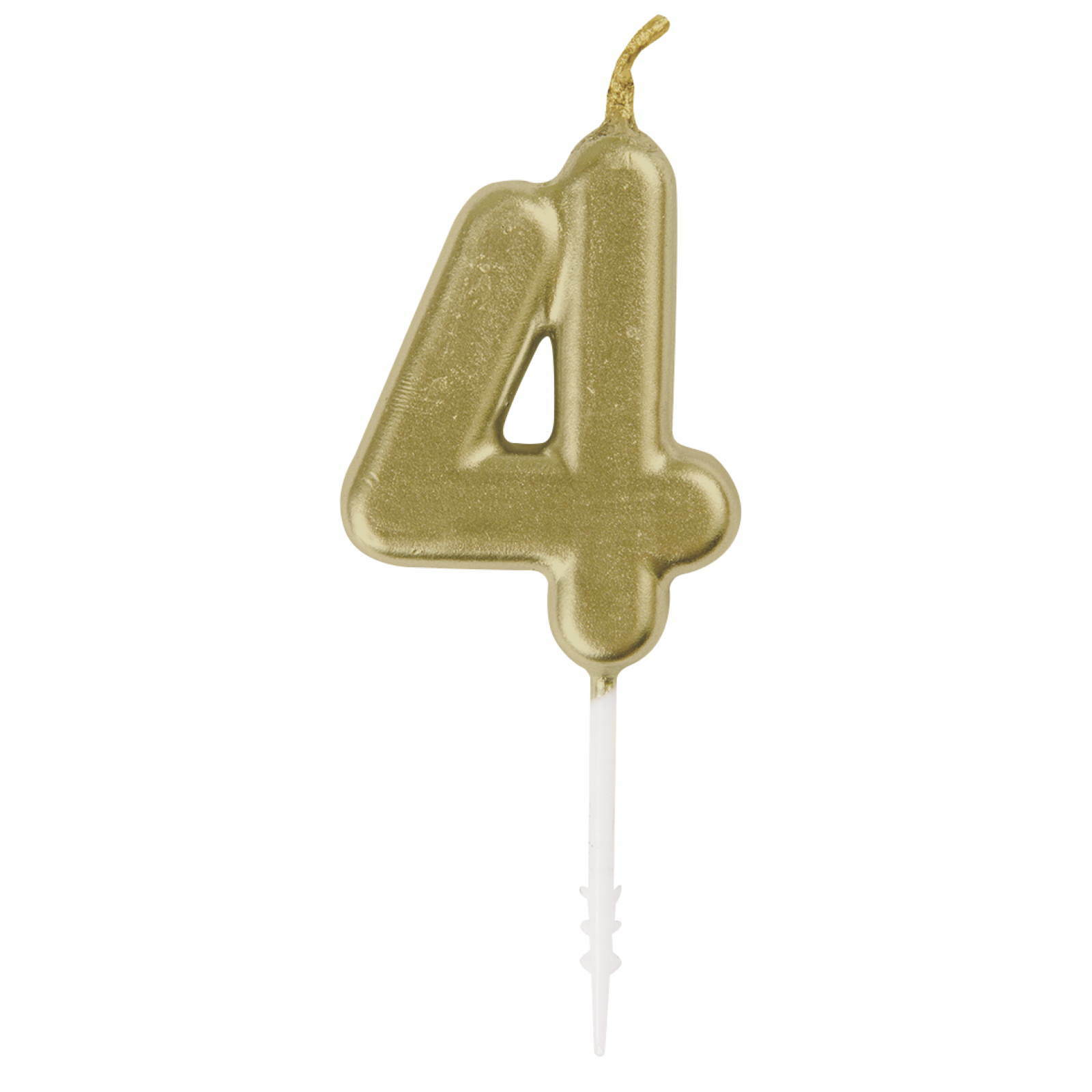 Gold Number 4 Candle 