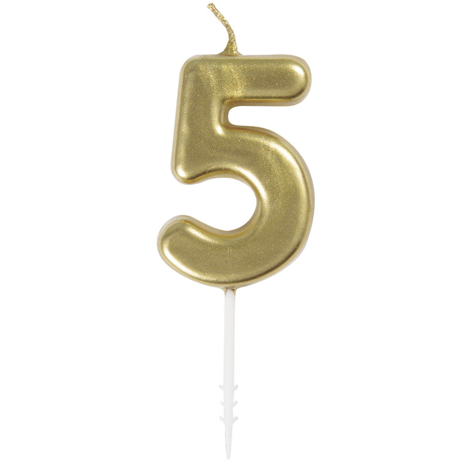 Gold Number 5 Candle 