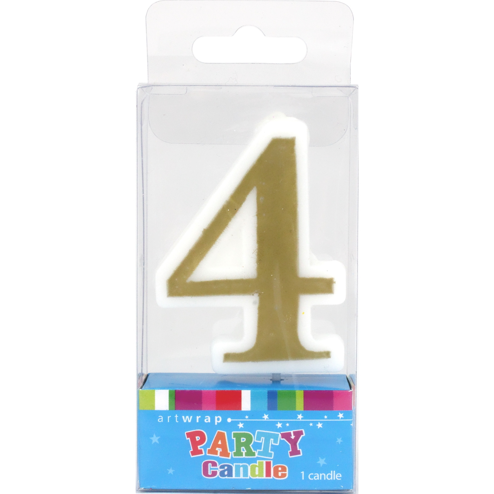 Gold Accent Number 4 Candle 