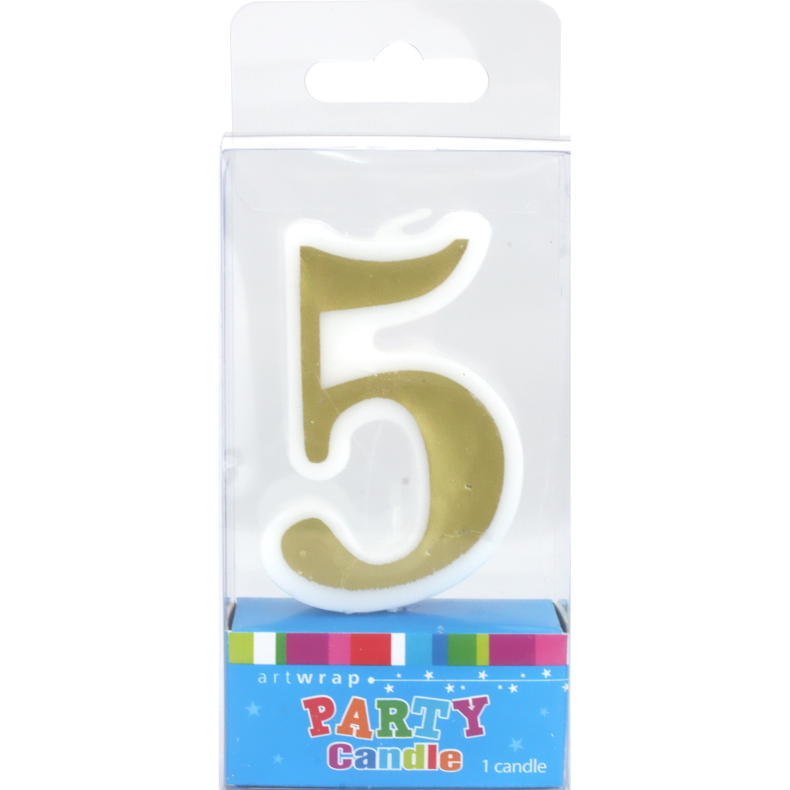 Gold Accent Number 5 Candle 