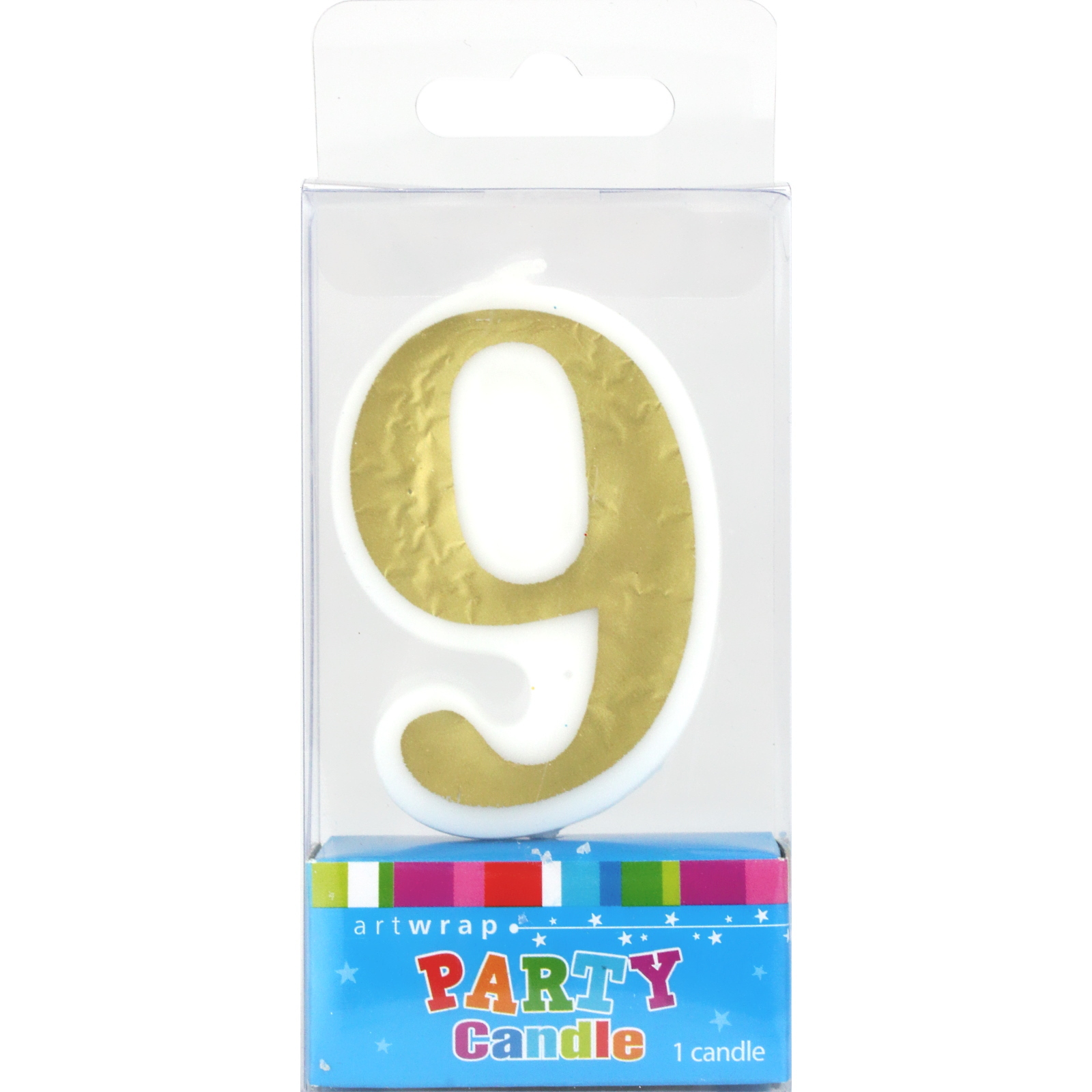 Gold Accent Number 9 Candle 