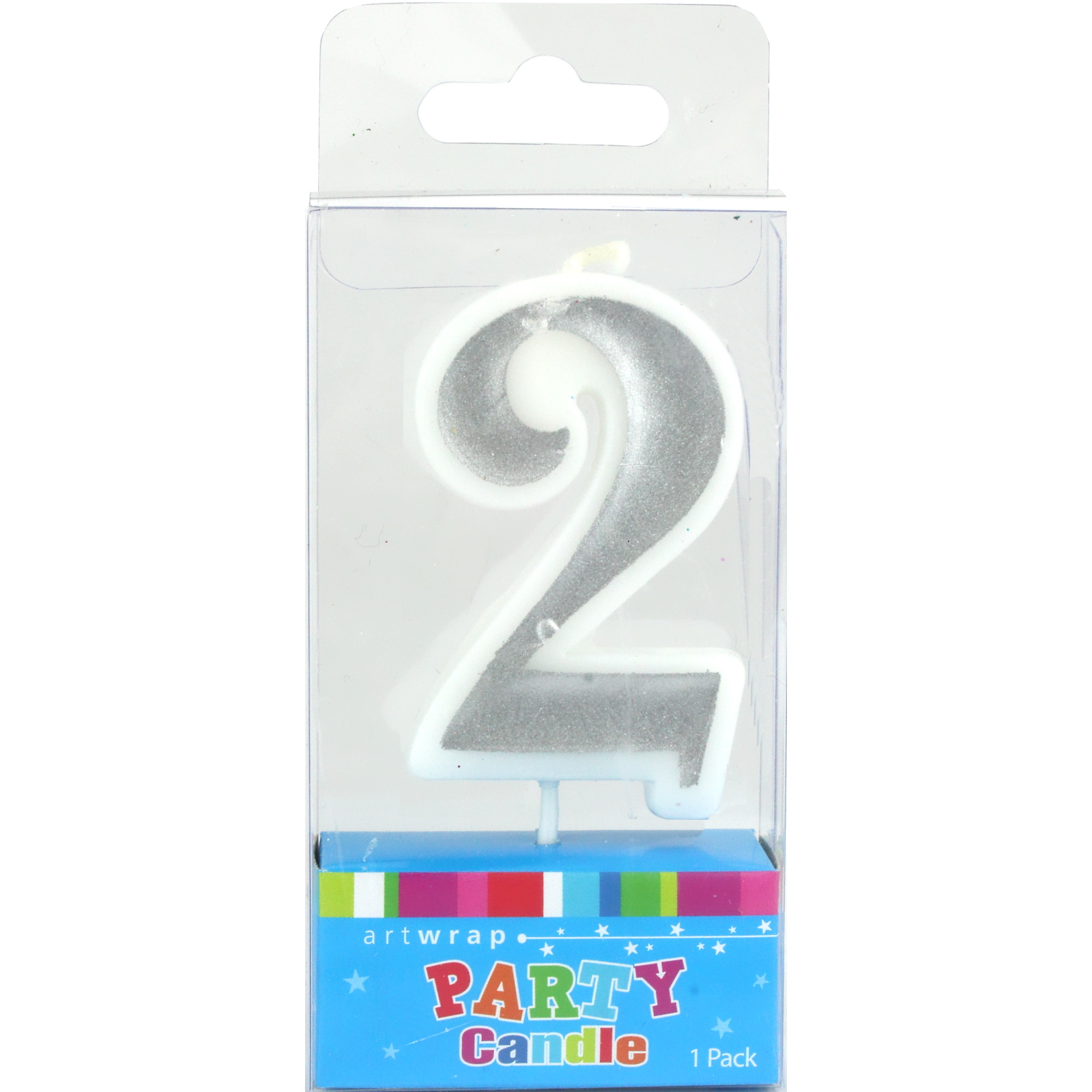 Silver Accent Number 2 Candle 
