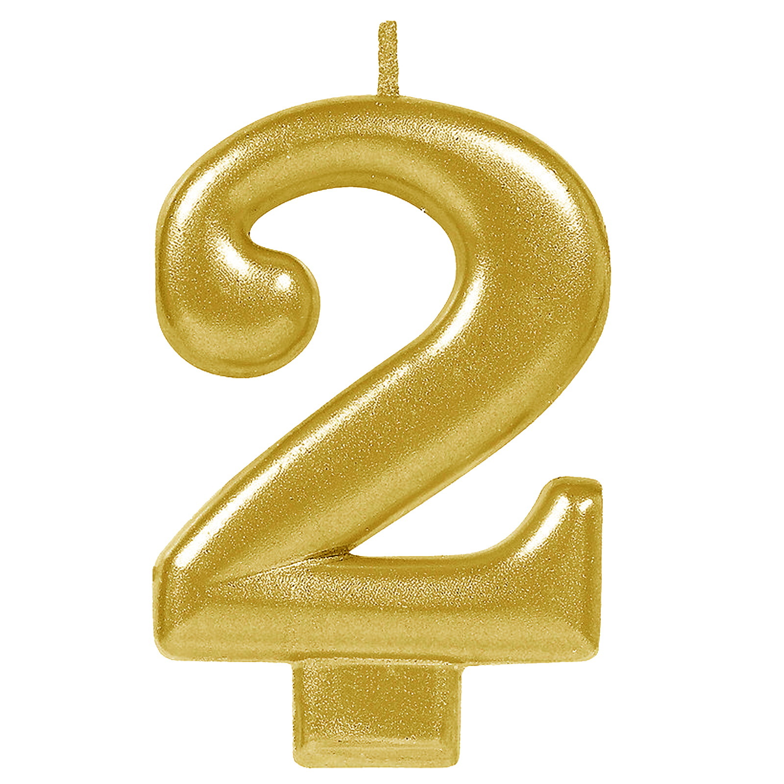 Metallic Gold Number 2 Candle 
