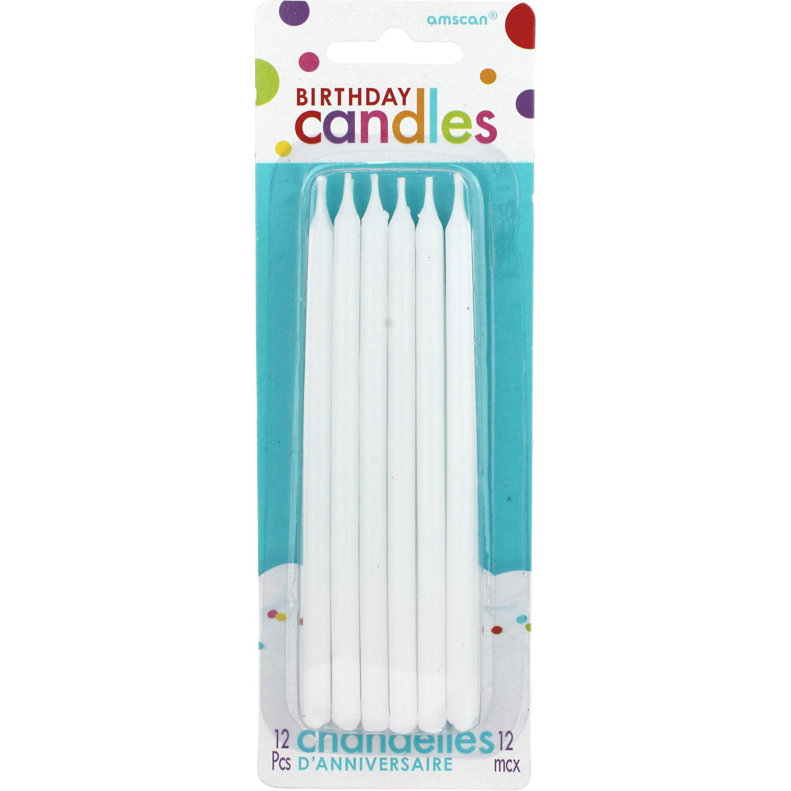 White Tapered Birthday Candles 13cm (Pack of 12)