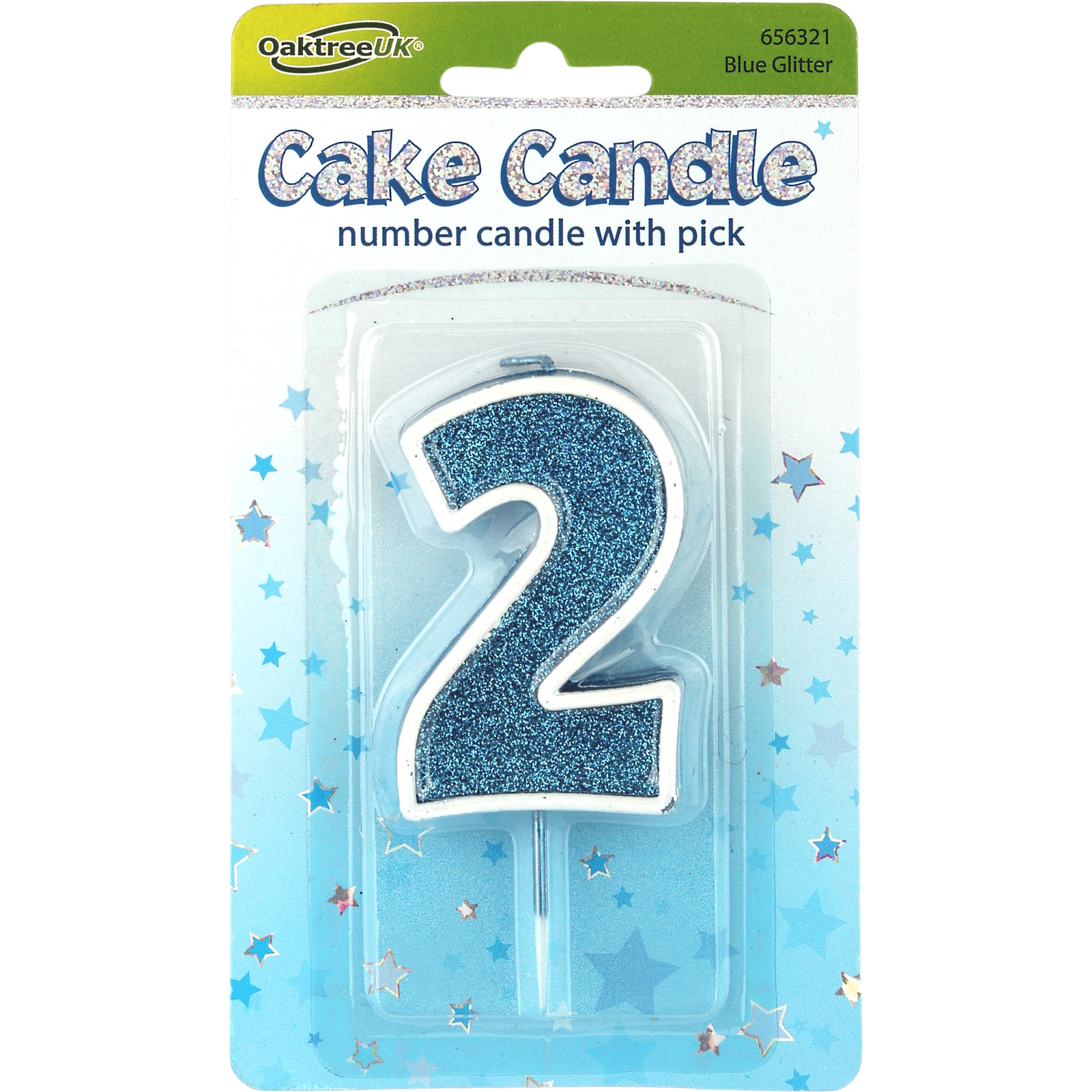 Sparkling Fizz Blue Number 2 Candle