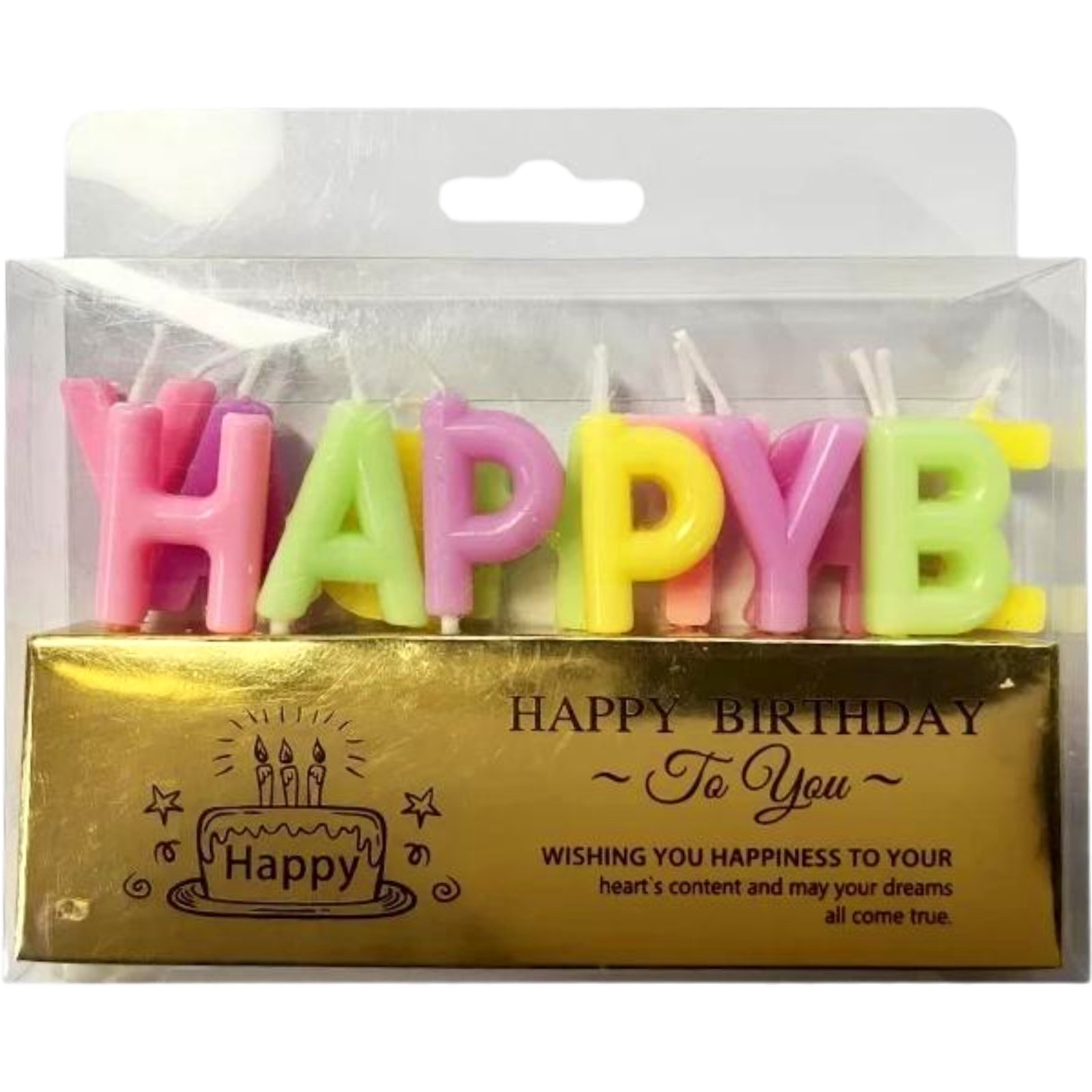 Pastel Coloured Happy Birthday Candles (Pack of 13)