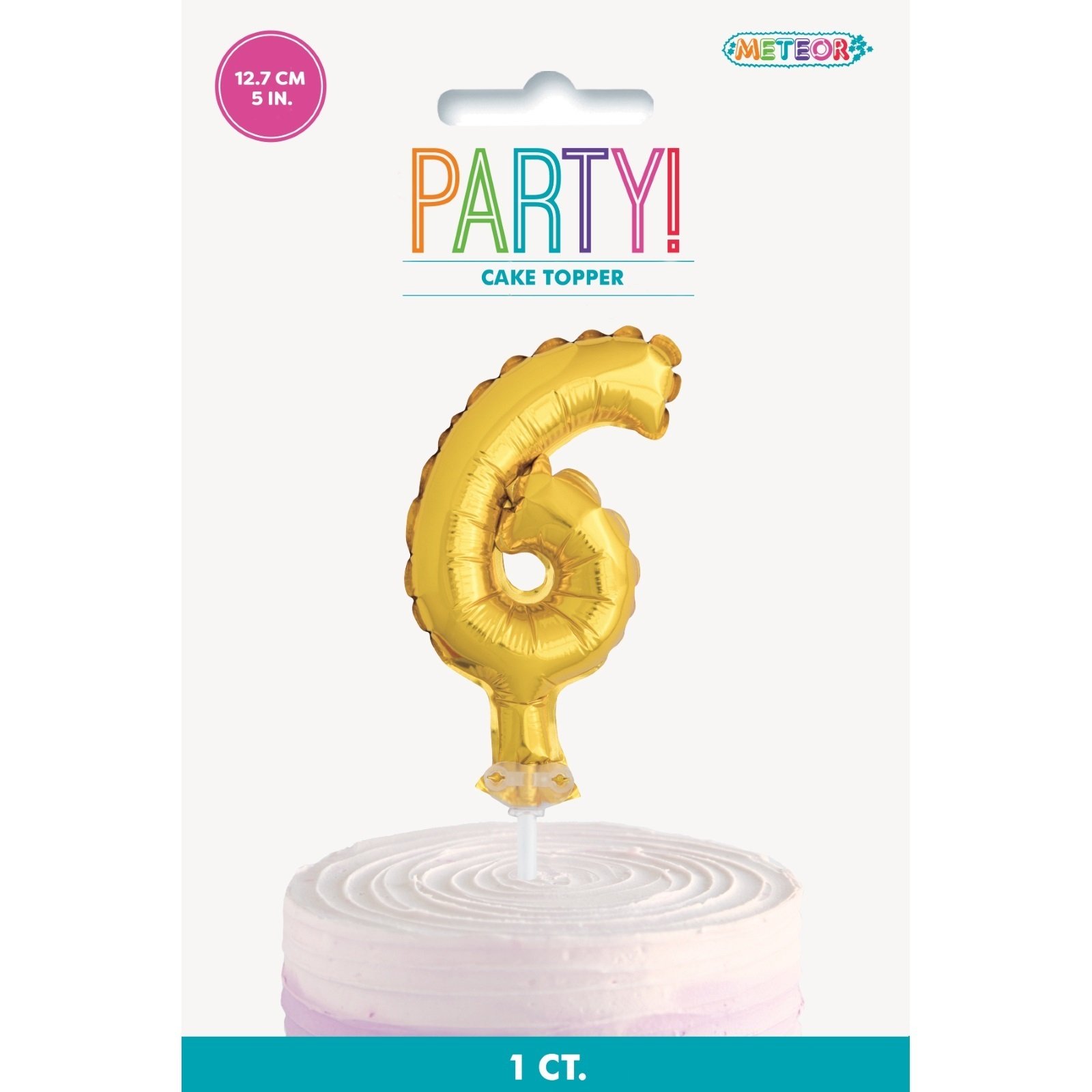 Gold Number 6 Balloon Cake Topper