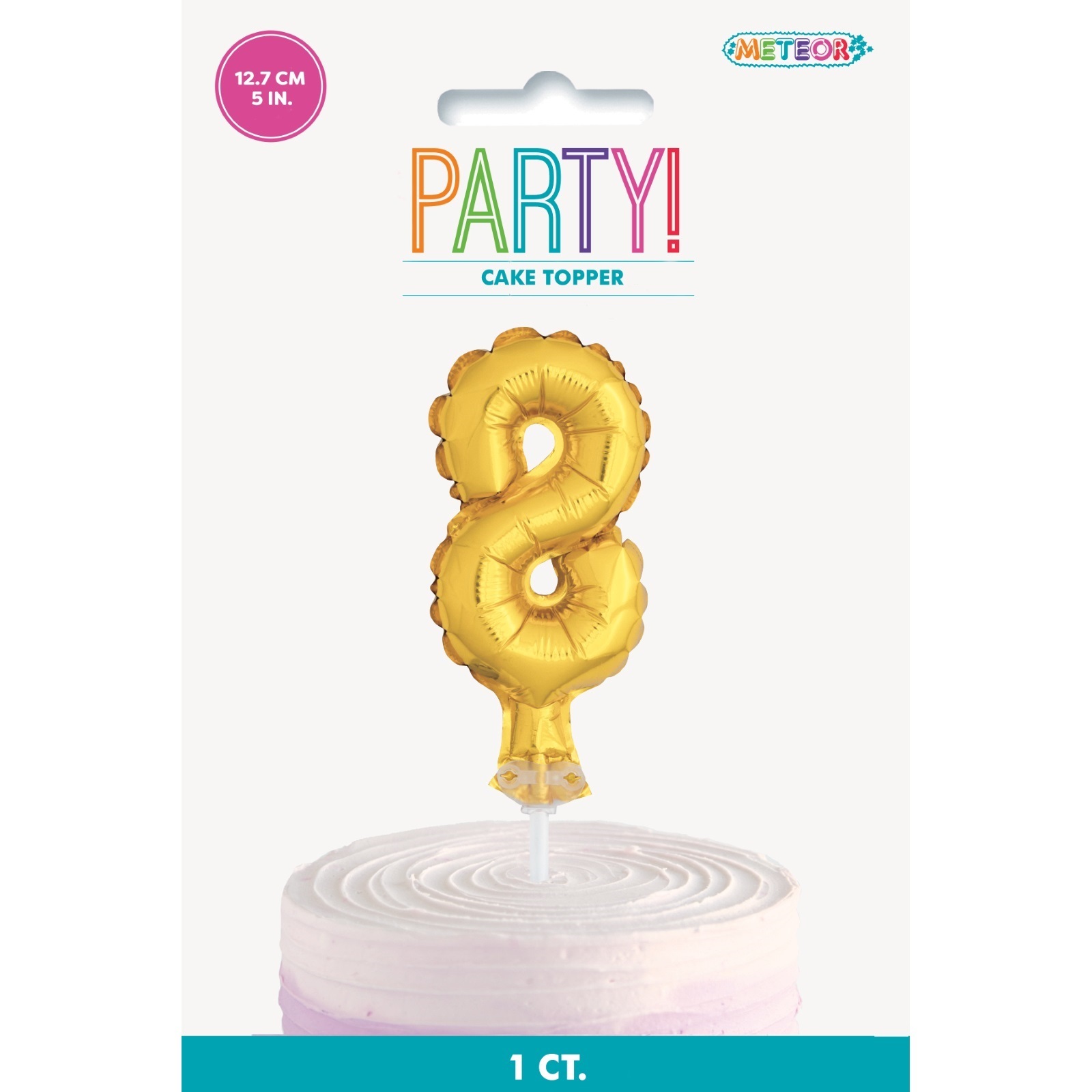 Gold Number 8 Balloon Cake Topper