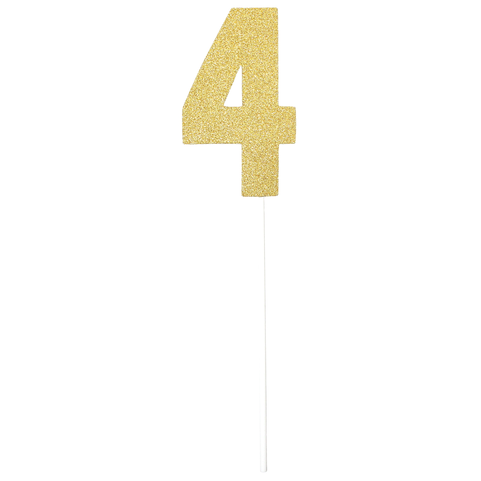 Gold Glitter Number 4 Cake Topper
