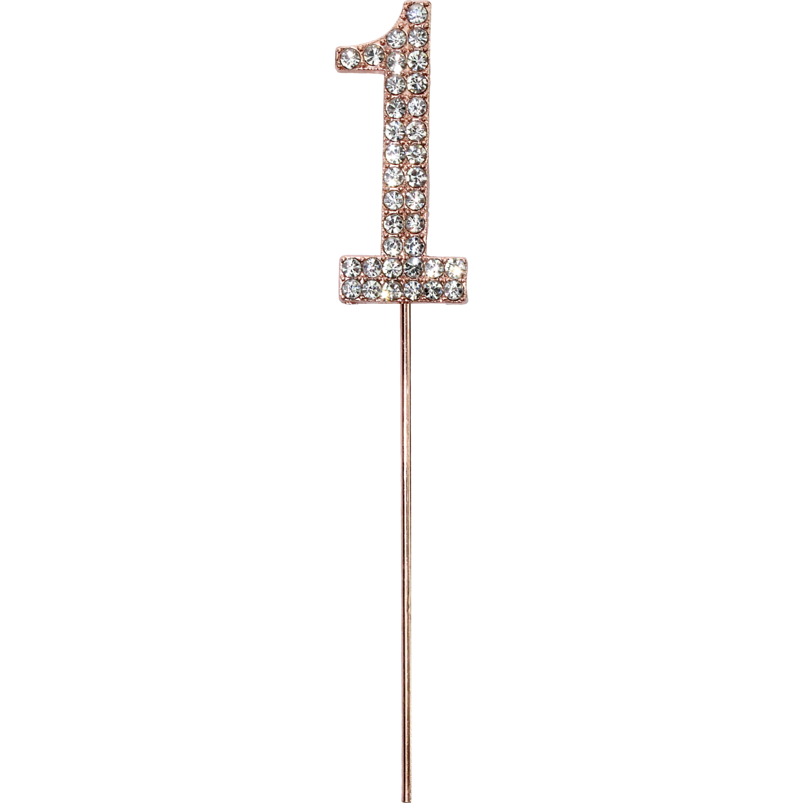 Rose Gold & Diamante Number 1 Cake Topper 
