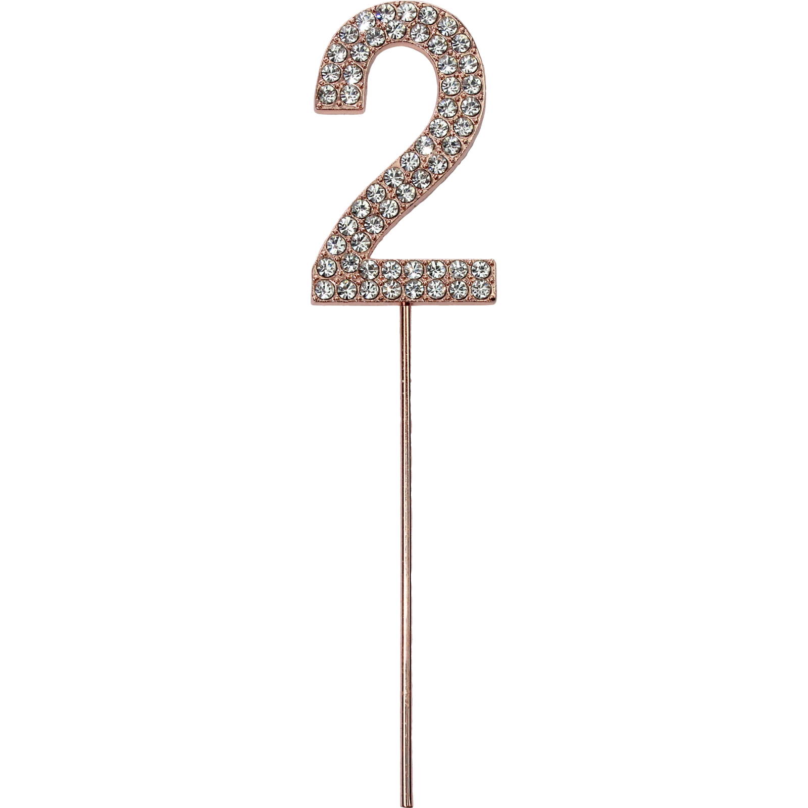 Rose Gold & Diamante Number 2 Cake Topper 