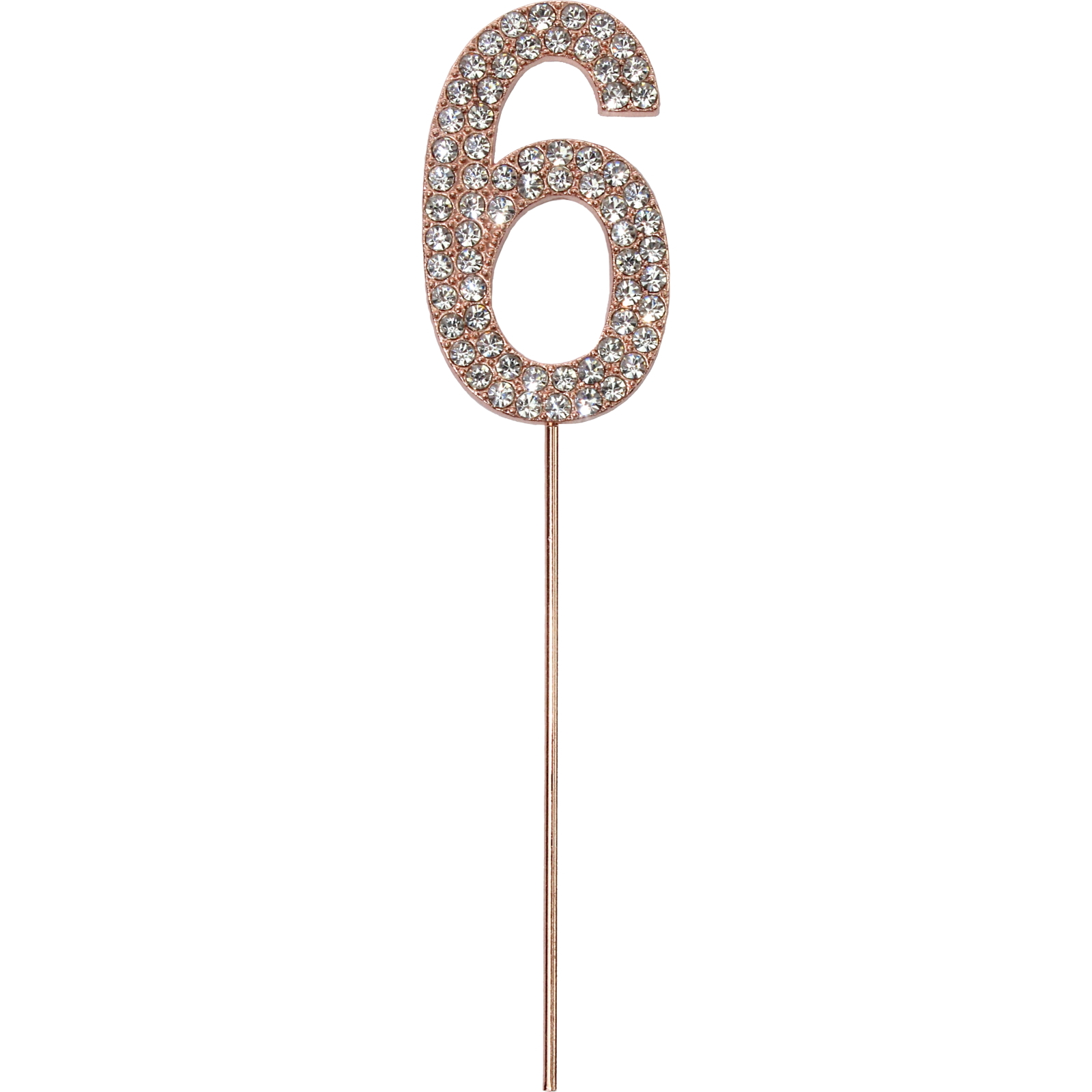 Rose Gold & Diamante Number 6 Cake Topper 