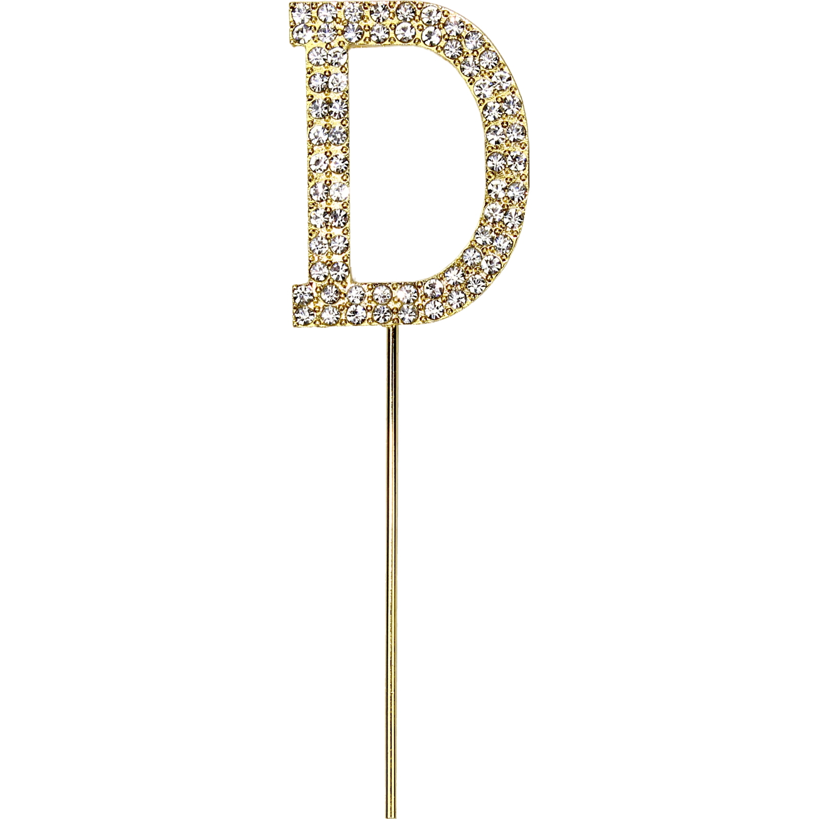 Gold Diamante Letter D Cake Topper 