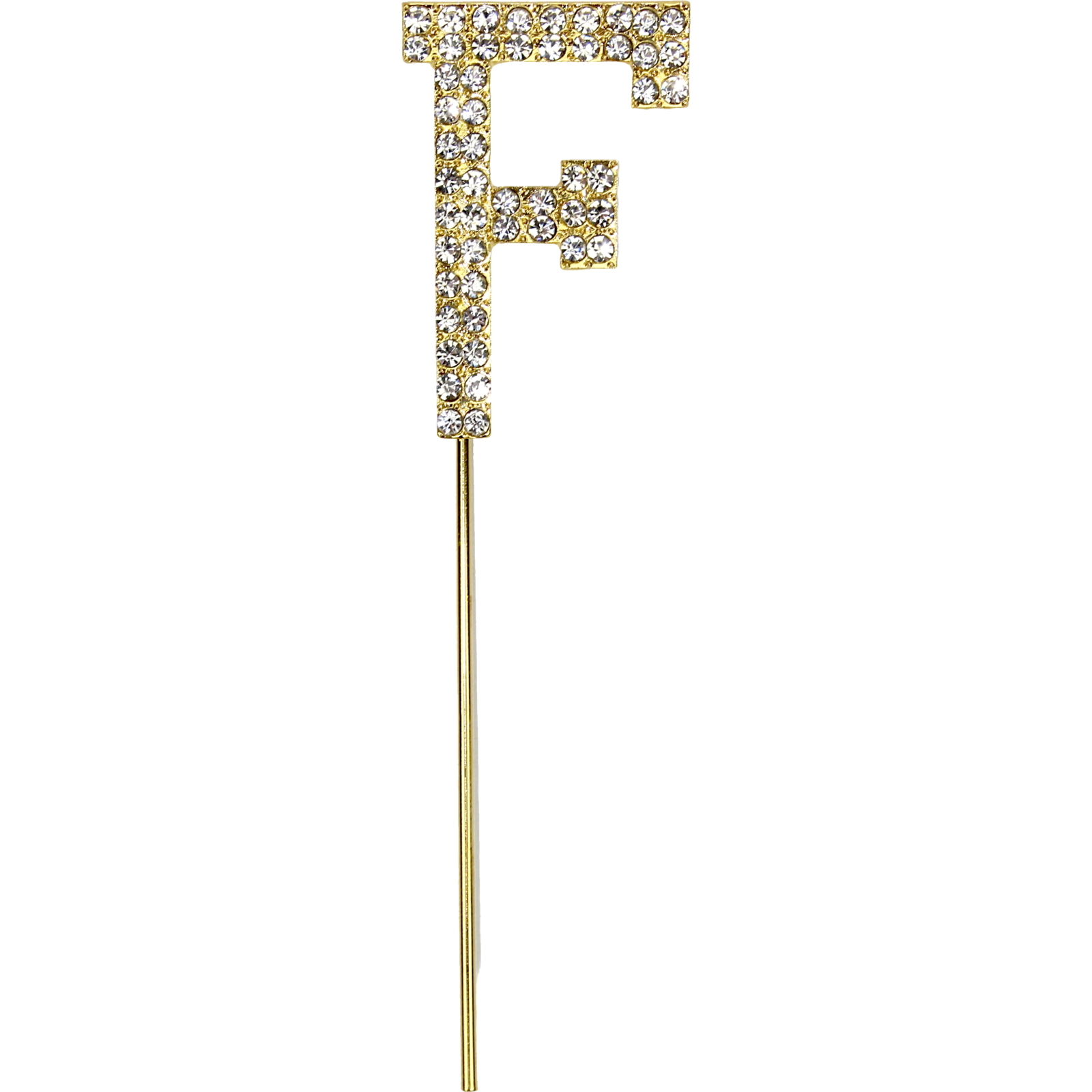 Gold Diamante Letter F Cake Topper 