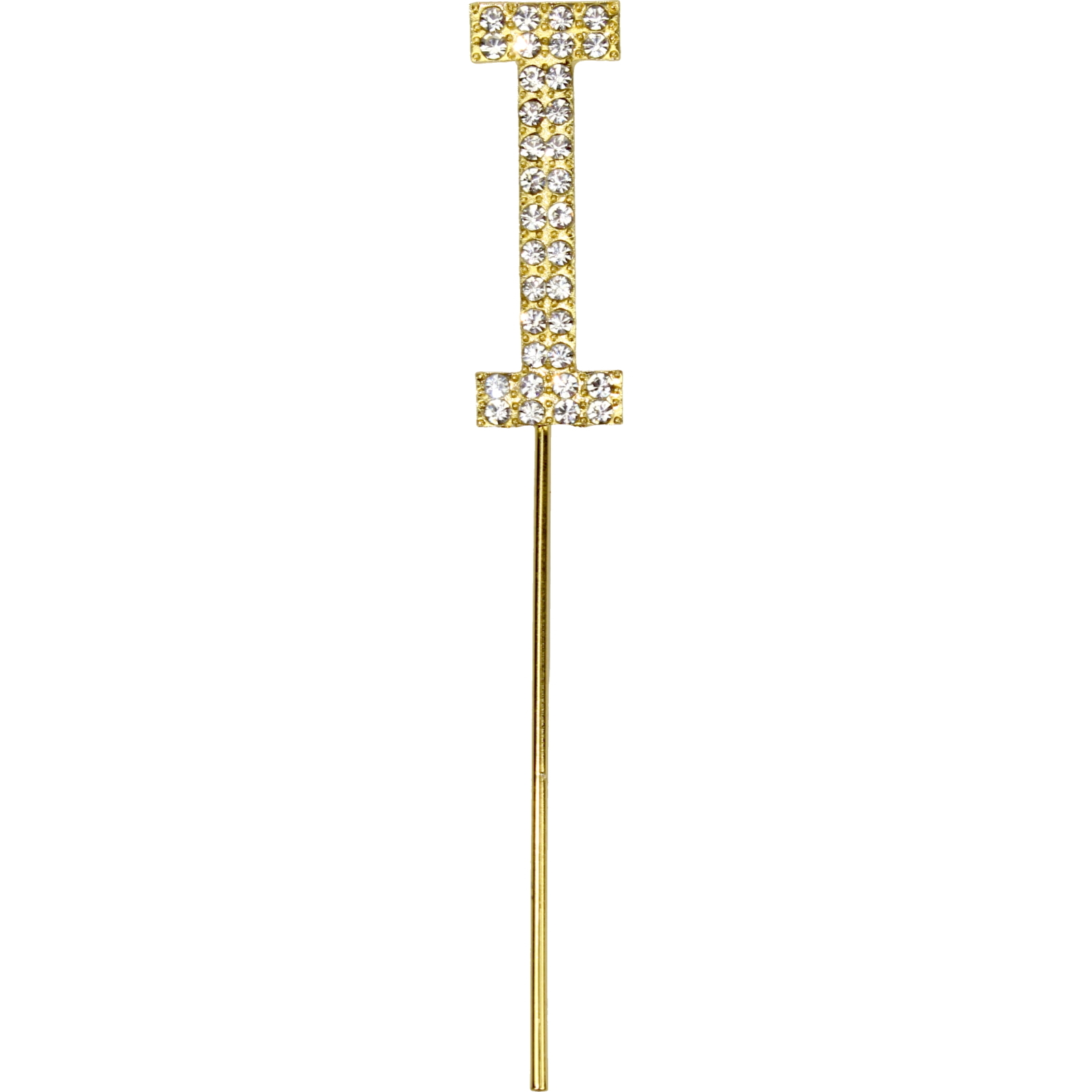 Gold Diamante Letter I Cake Topper 