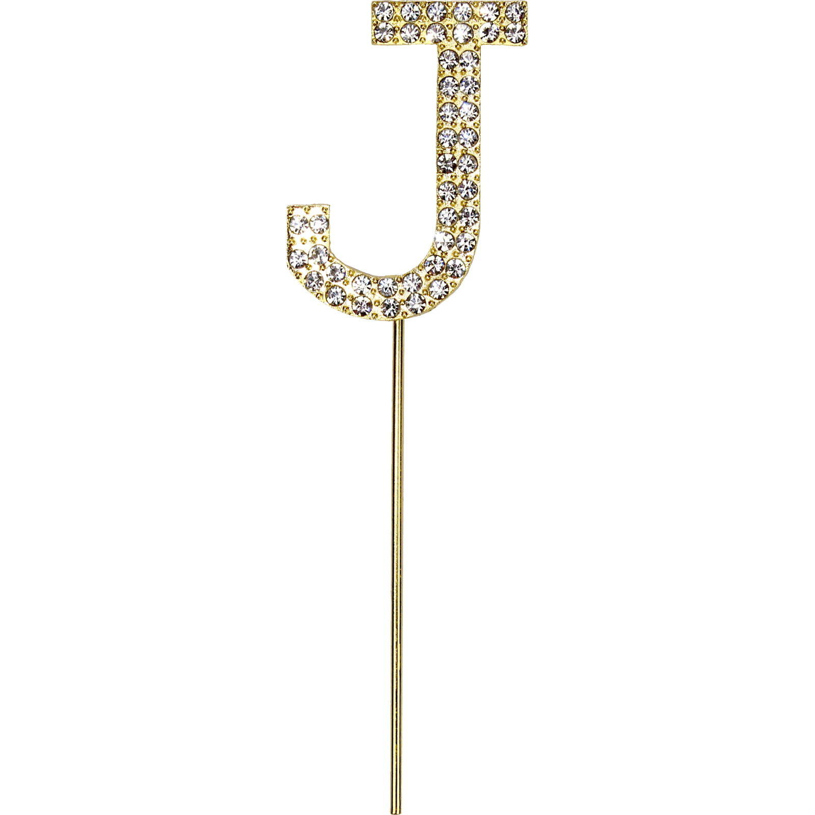 Gold Diamante Letter J Cake Topper 