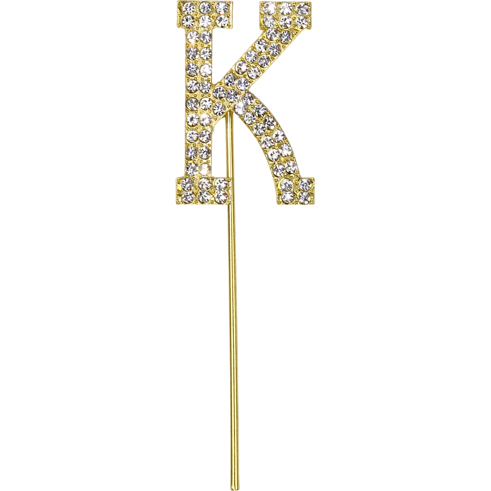 Gold Diamante Letter K Cake Topper 