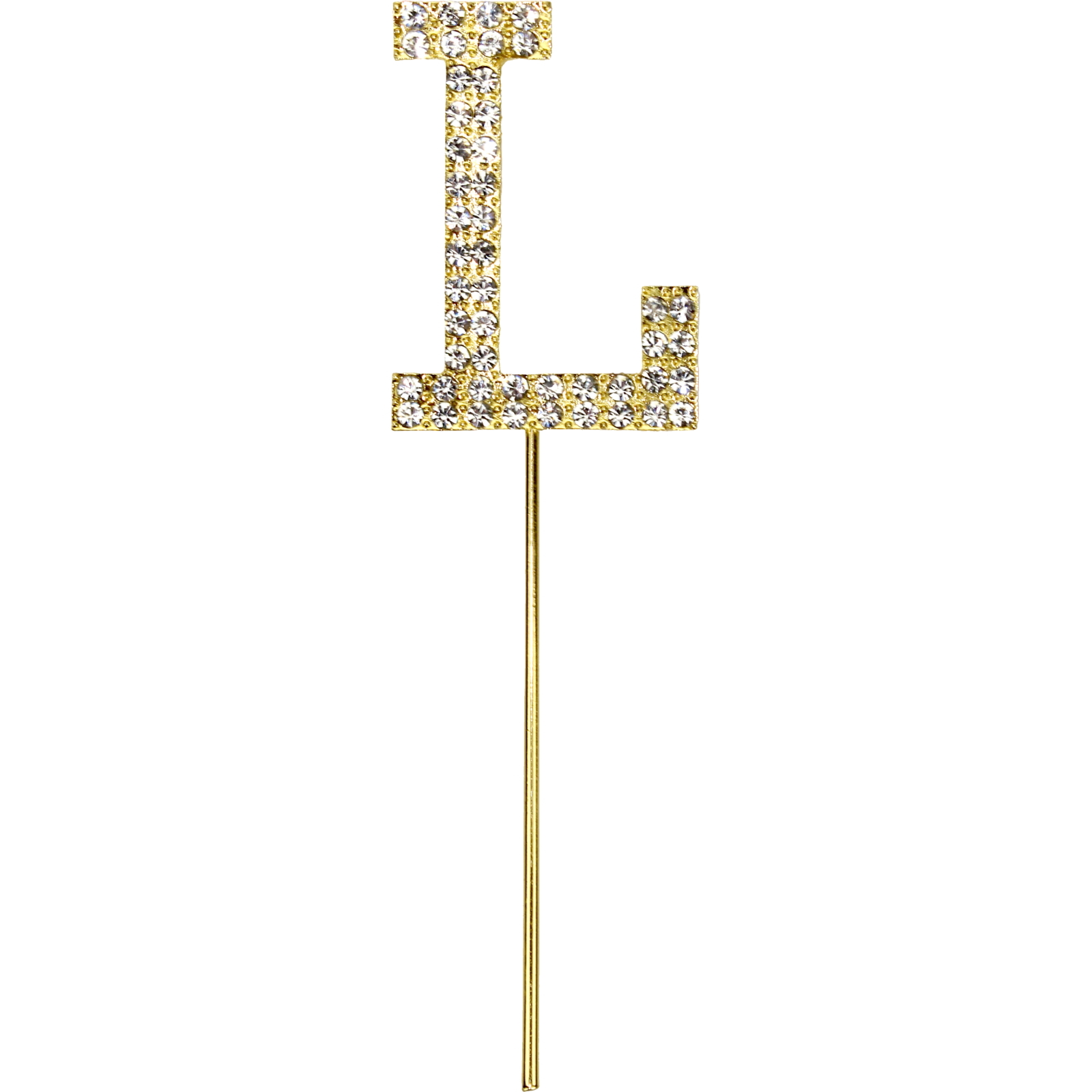 Gold Diamante Letter L Cake Topper 