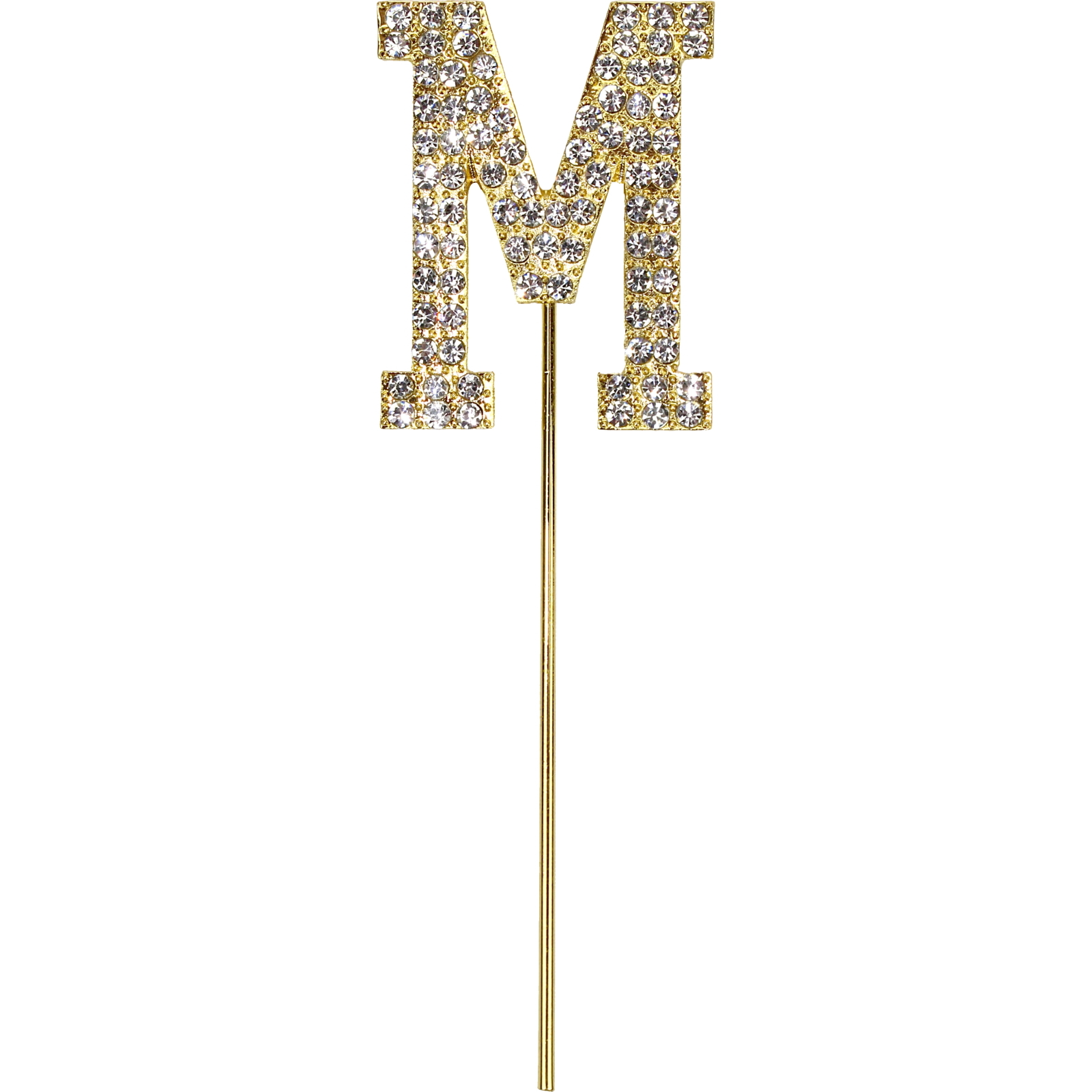 Gold Diamante Letter M Cake Topper 