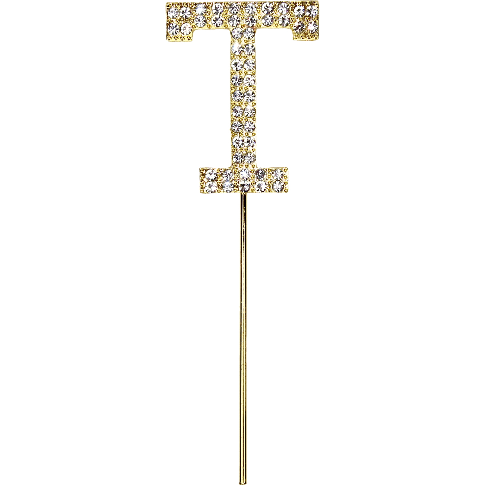 Gold Diamante Letter T Cake Topper 