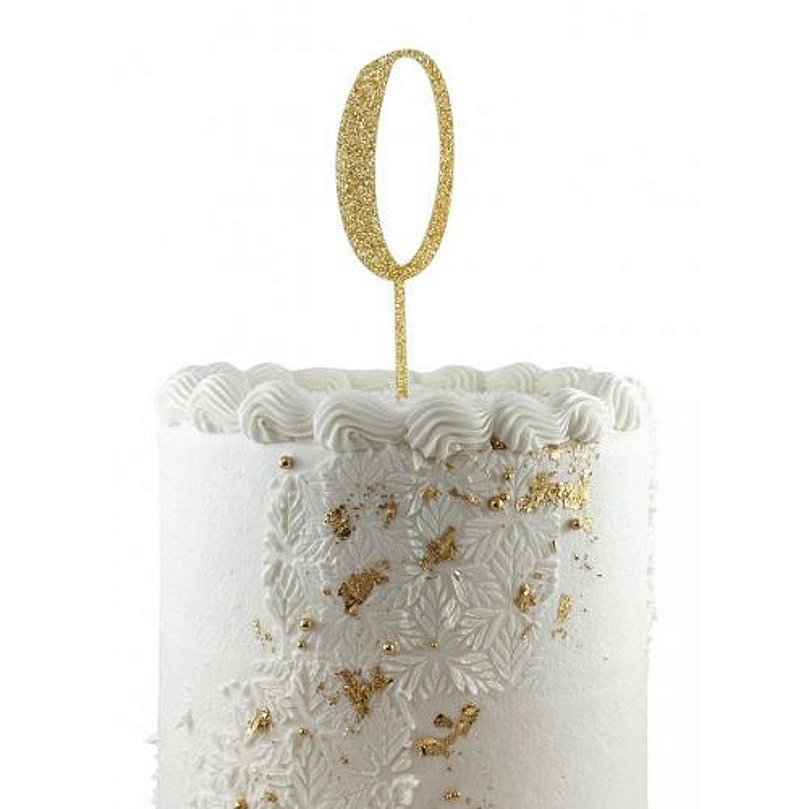 Glitter Gold Acrylic Number 0 Cake Topper