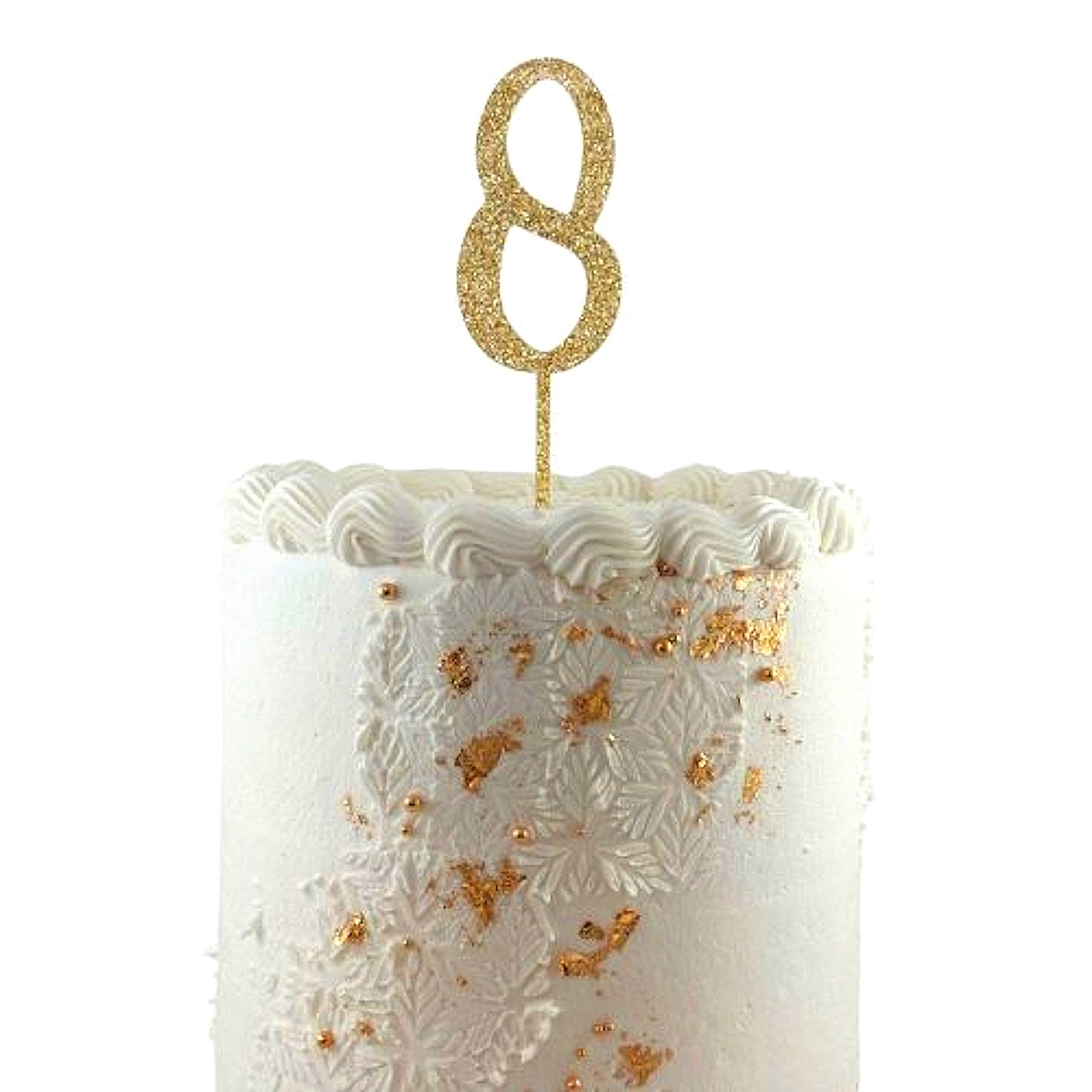 Glitter Gold Acrylic Number 8 Cake Topper
