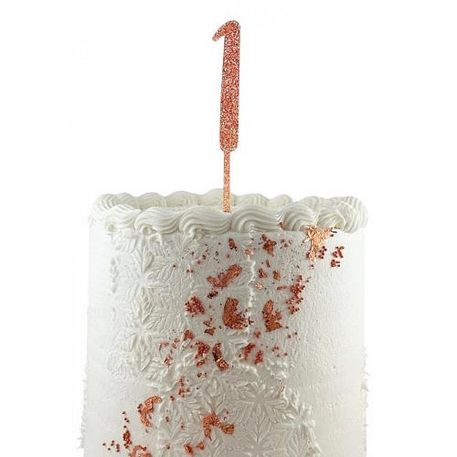 Glitter Rose Gold Acrylic Number 1 Cake Topper | Rose Gold Coloured