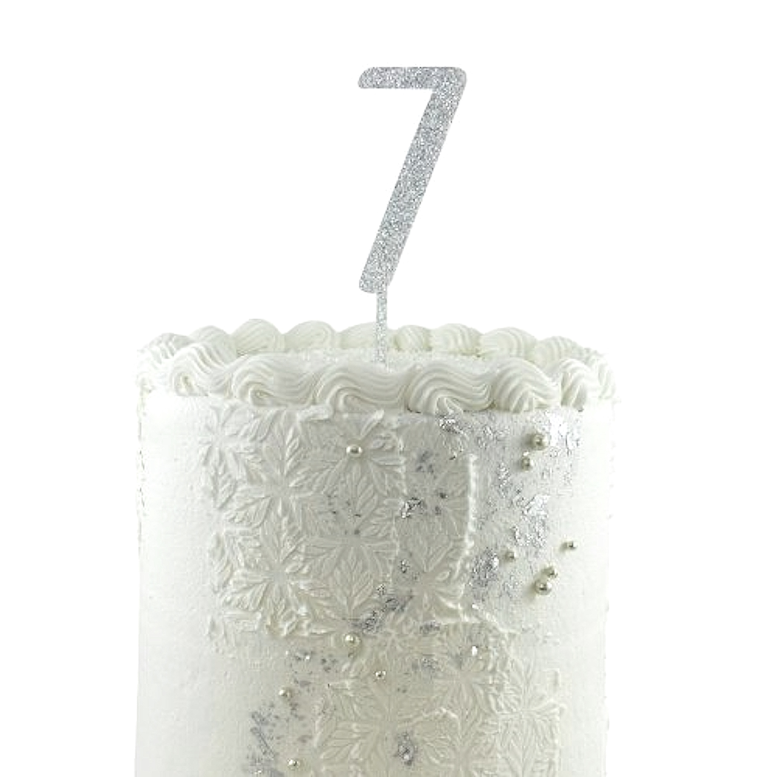 Glitter Silver Acrylic Number 7 Cake Topper