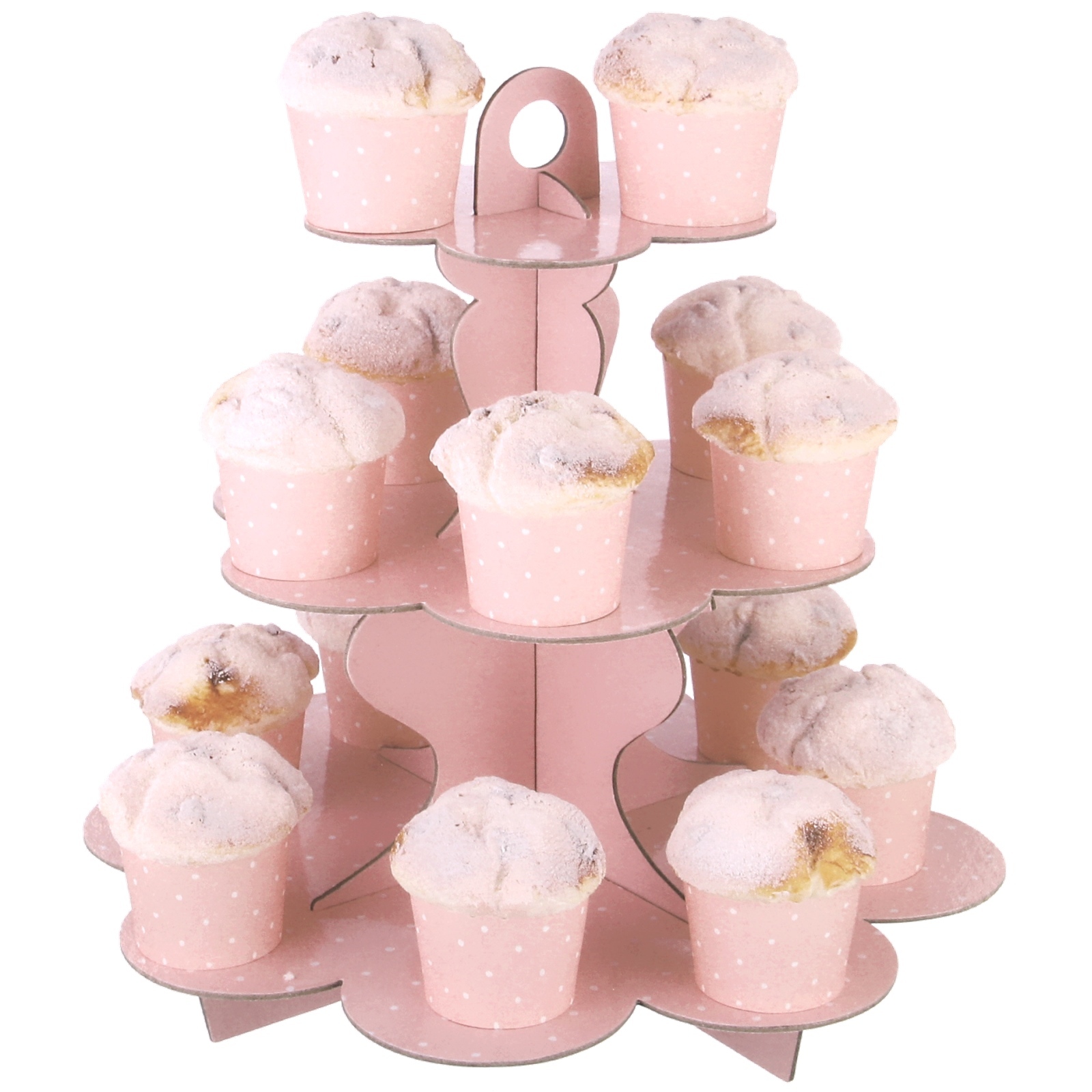 Pastel Pink and White Dot Cupcake Stand