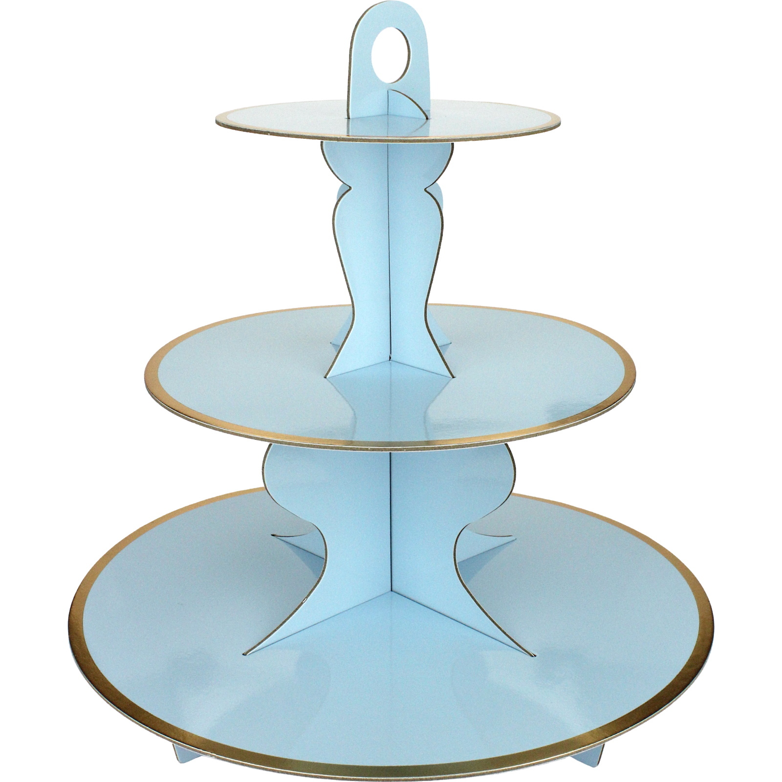 Blue Cupcake Stand With Gold Trim