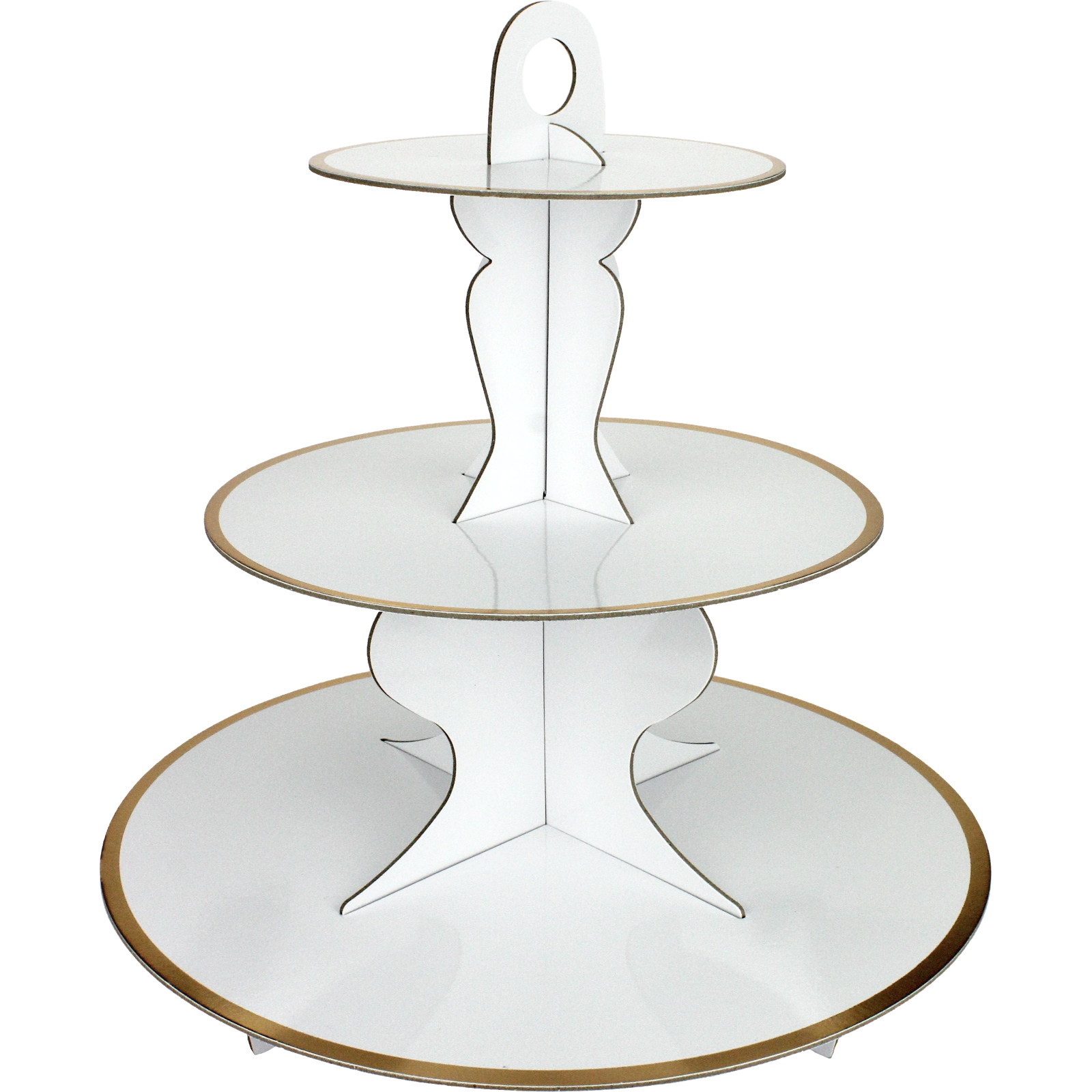 White Cupcake Stand With Gold Trim