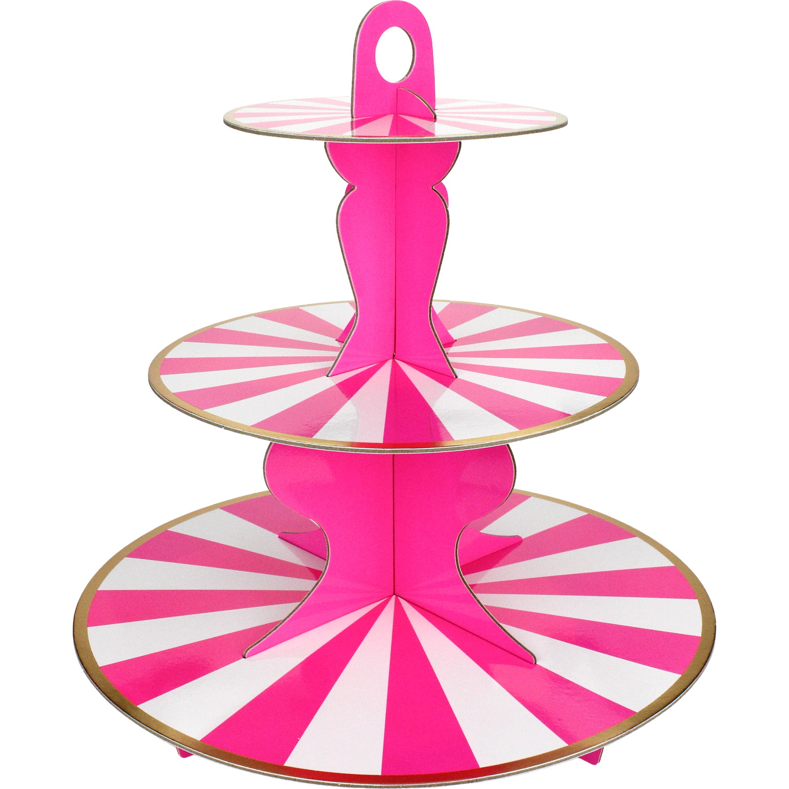 Hot Pink & White Candy Stripe Cupcake Stand