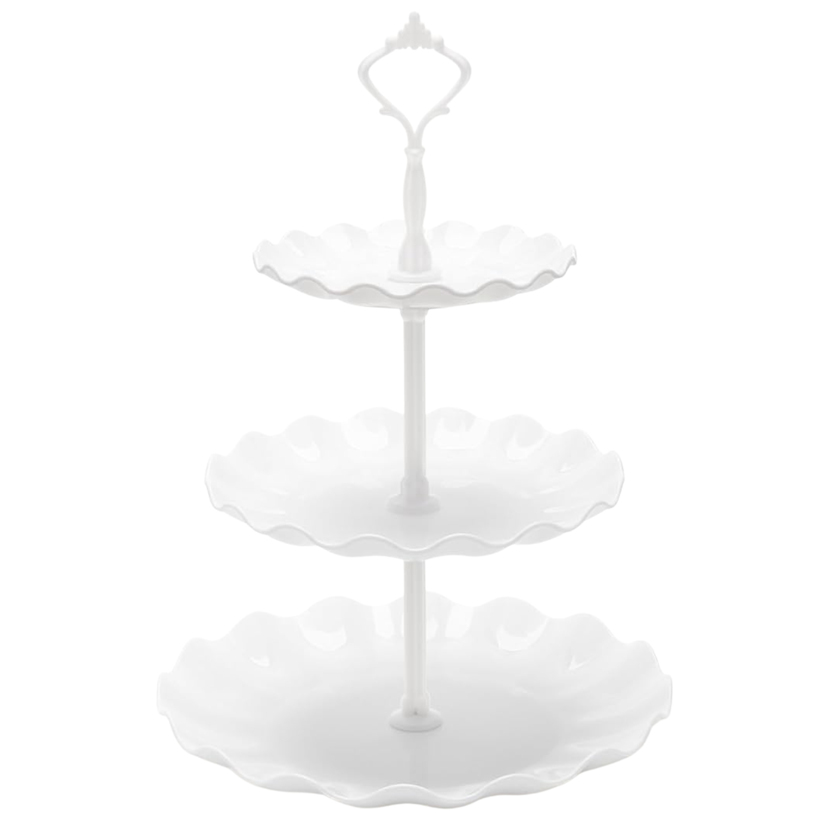 White Scalloped Cupcake Stand