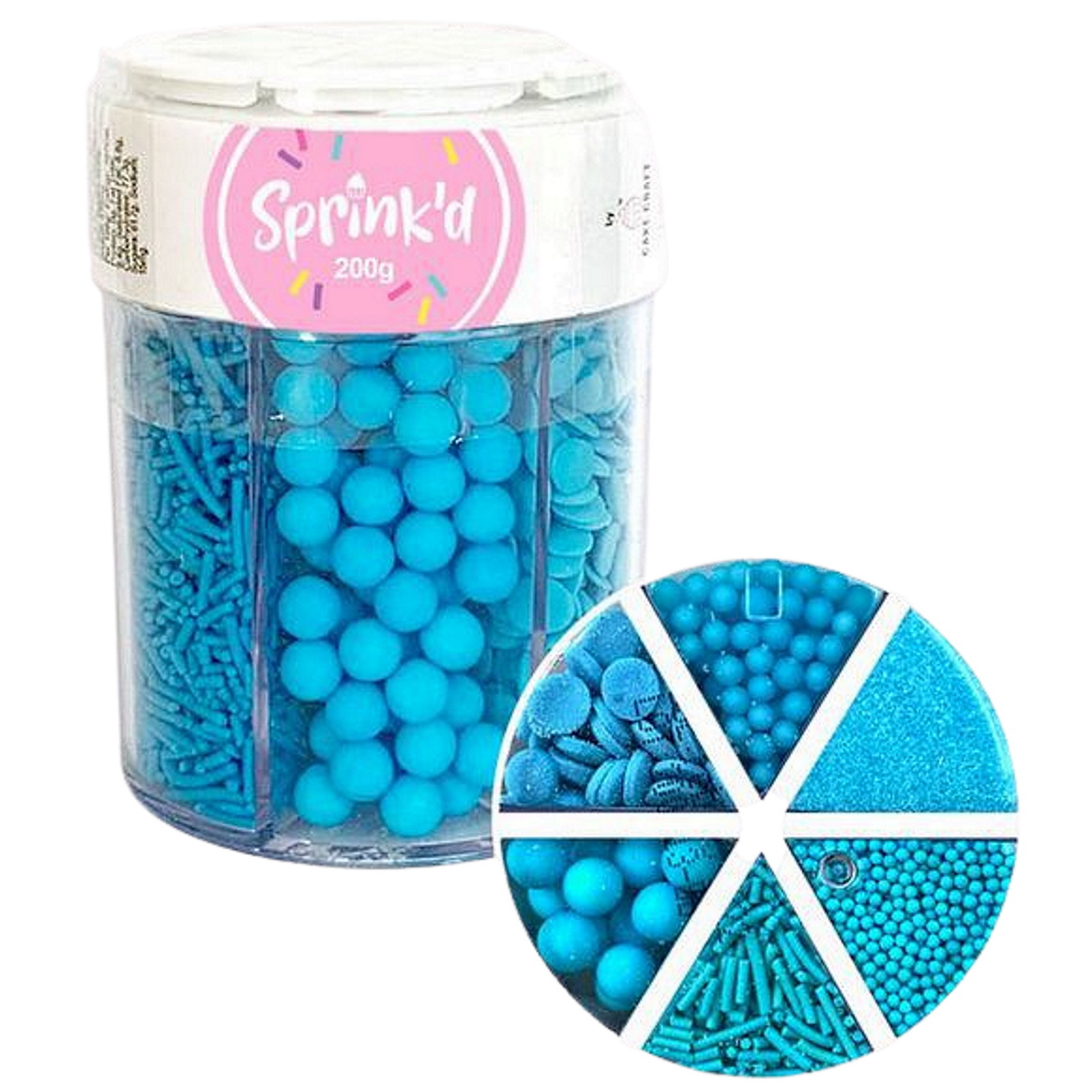 Sprink'd Blue 6 Section Mixed Sprinkle Jar