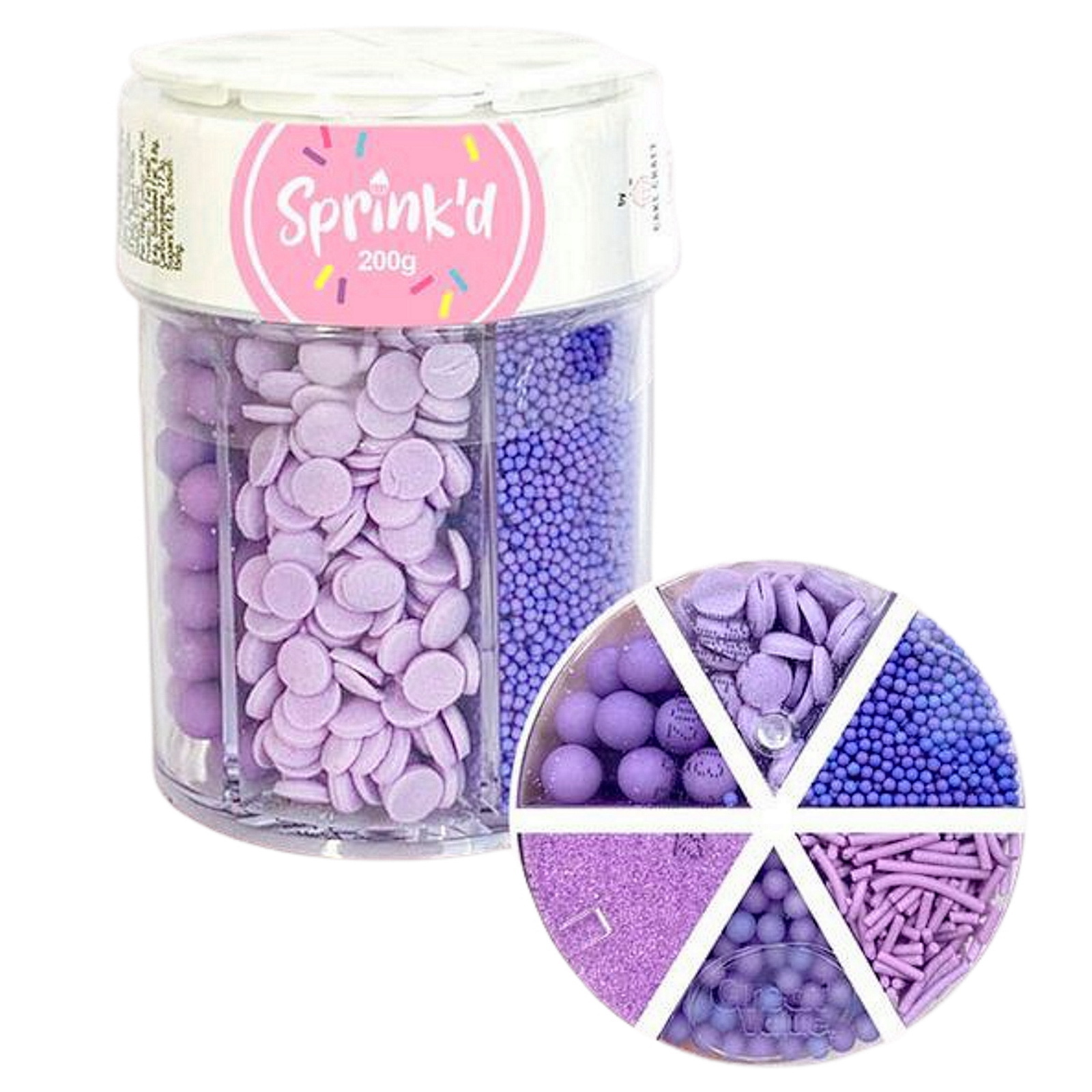 Sprink'd Purple 6 Section Mixed Sprinkle Jar