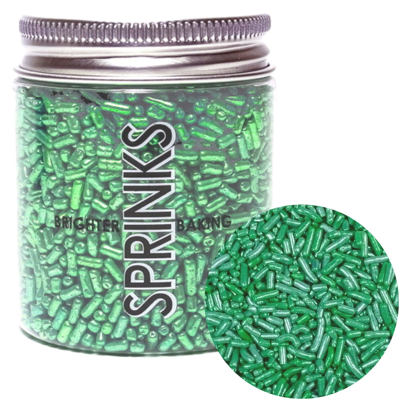 Sprinks Metallic Green Jimmies (85g)