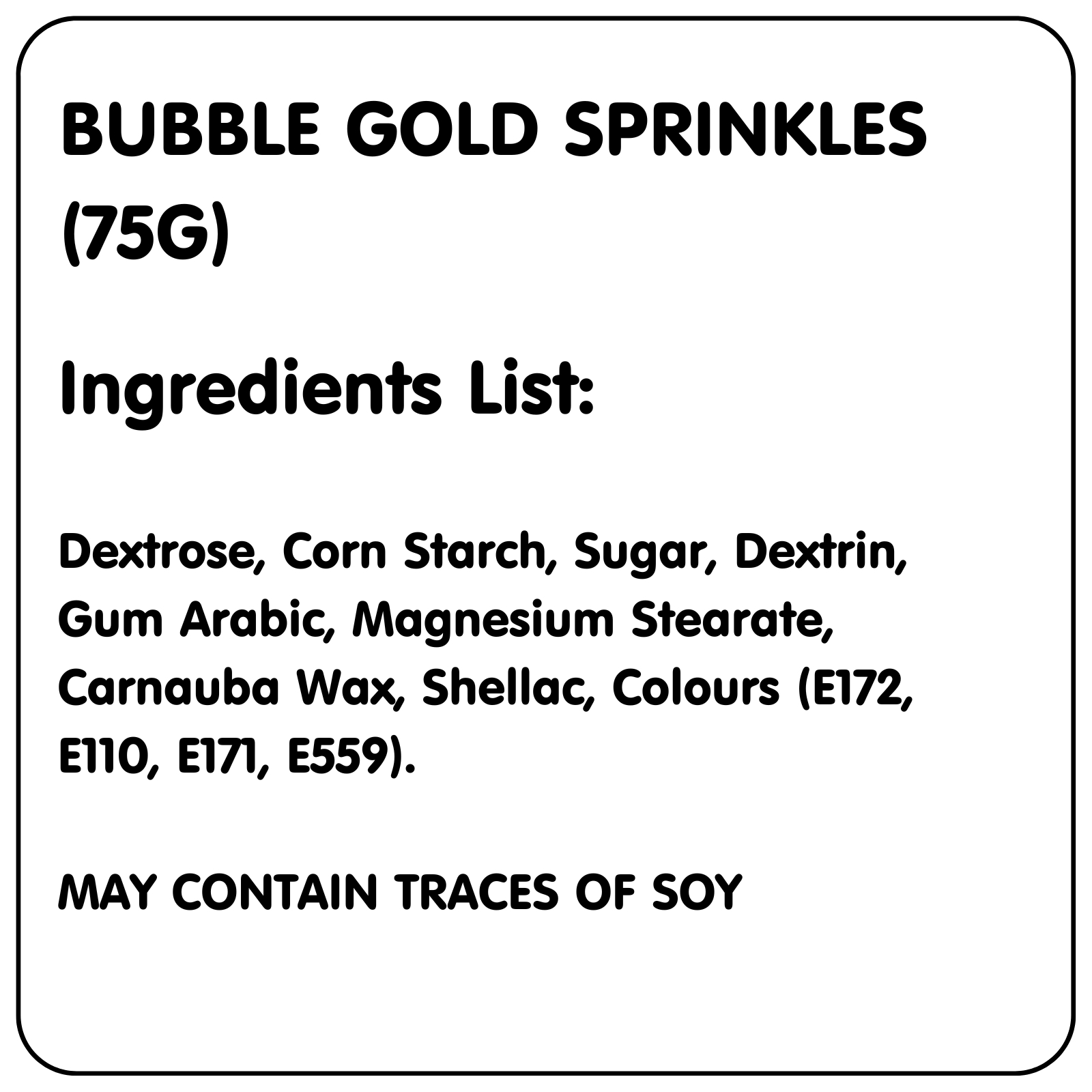 Sprinks Bubble Bubble Gold Sprinkles (75g) Gold Party Supplies Coloured Party Supplies