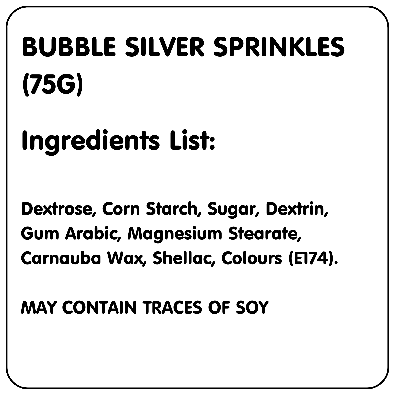 Sprinks Bubble Bubble Silver Sprinkles (75g) Silver Party Supplies