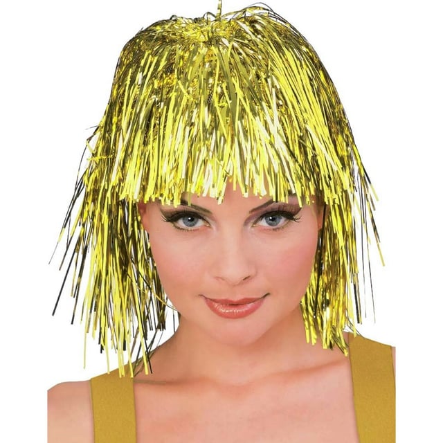 Costume Wigs Ladies Wigs Gold Coast Gold Tinsel Wig [COLCOS008GLD - Main Image