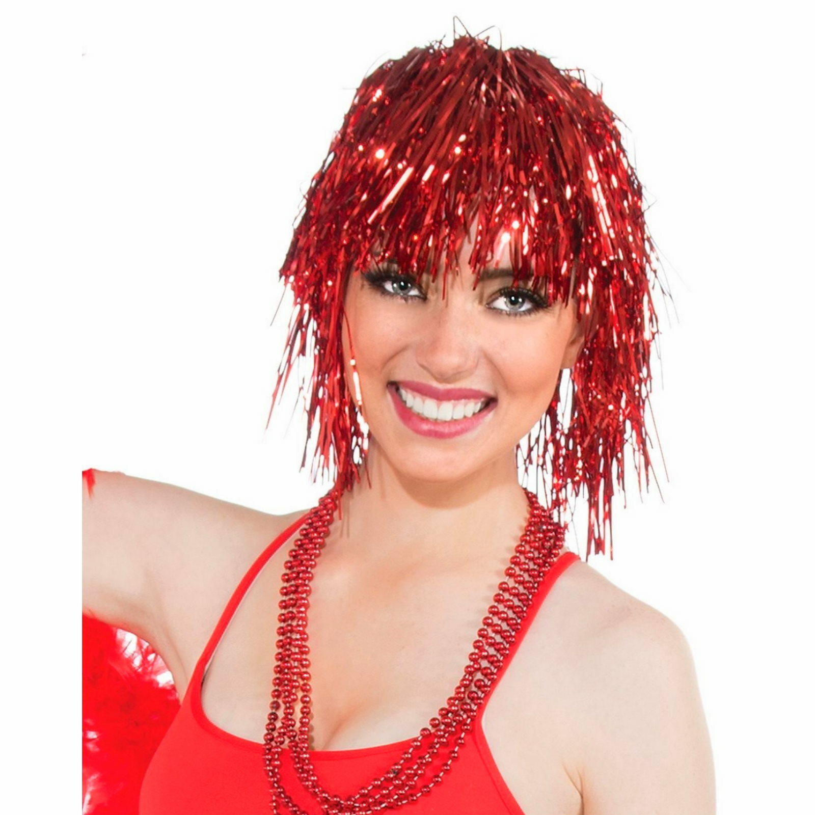 Red Tinsel Wig