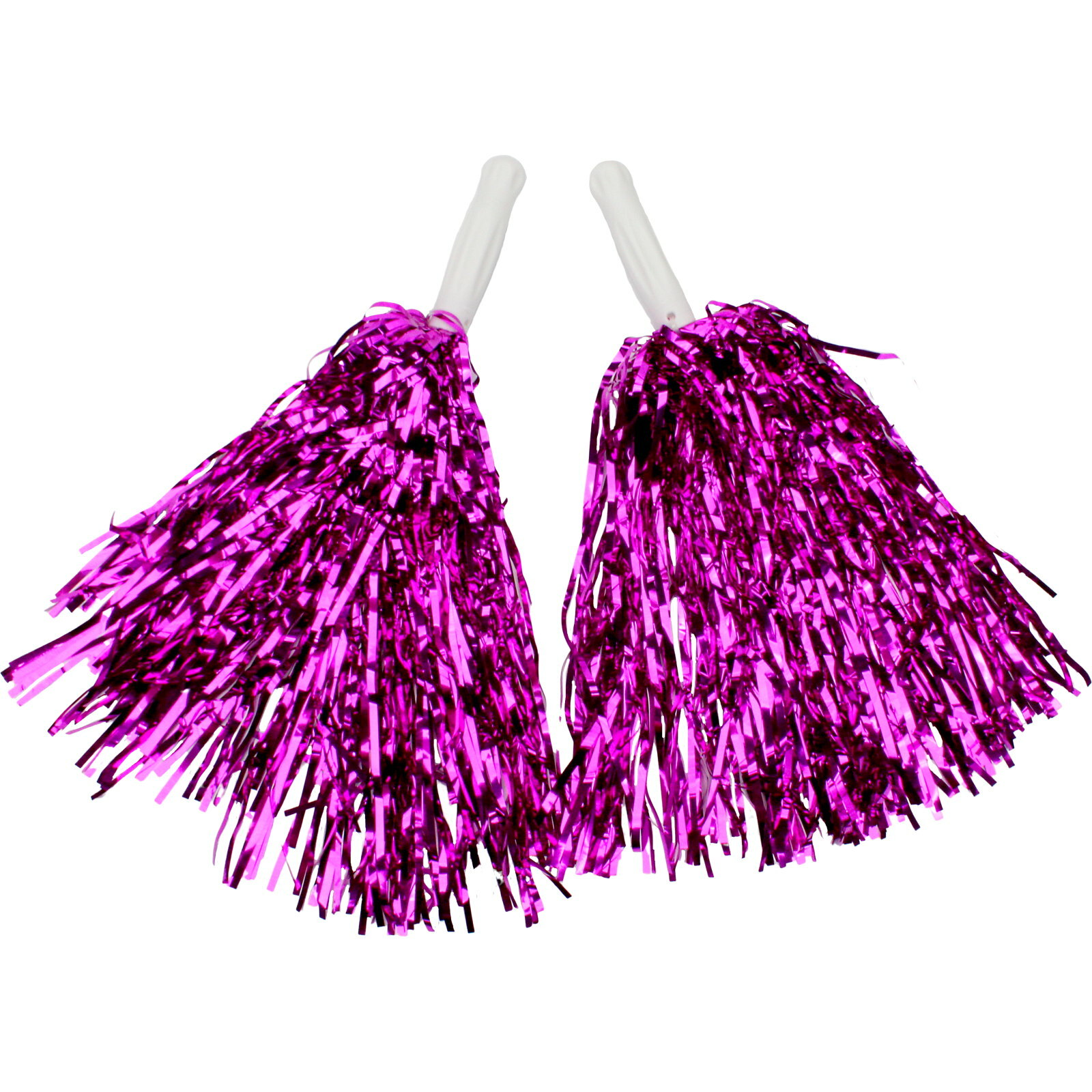 Hot Pink Foil Pom Poms (Set of 2)