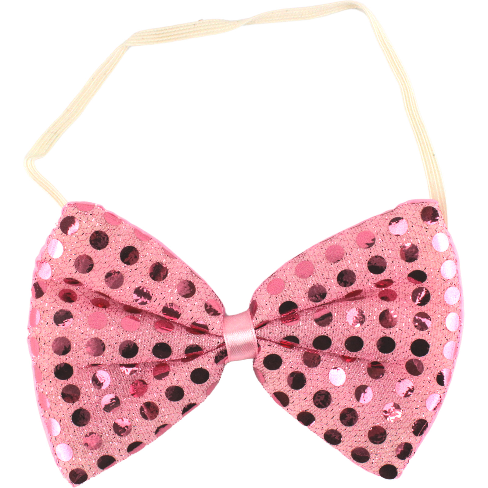 Adult Pink Sequin Bow Tie