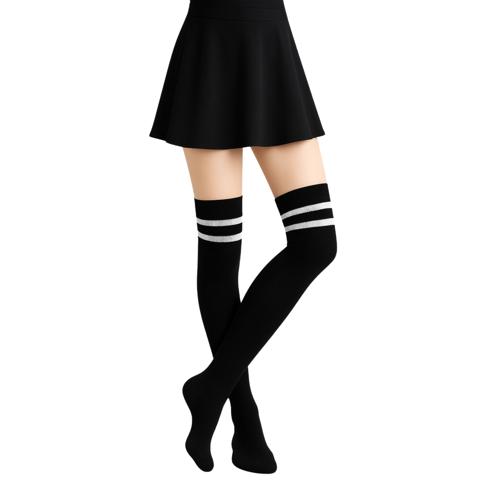 Striped Knee Socks Adult Costume Accessory Black