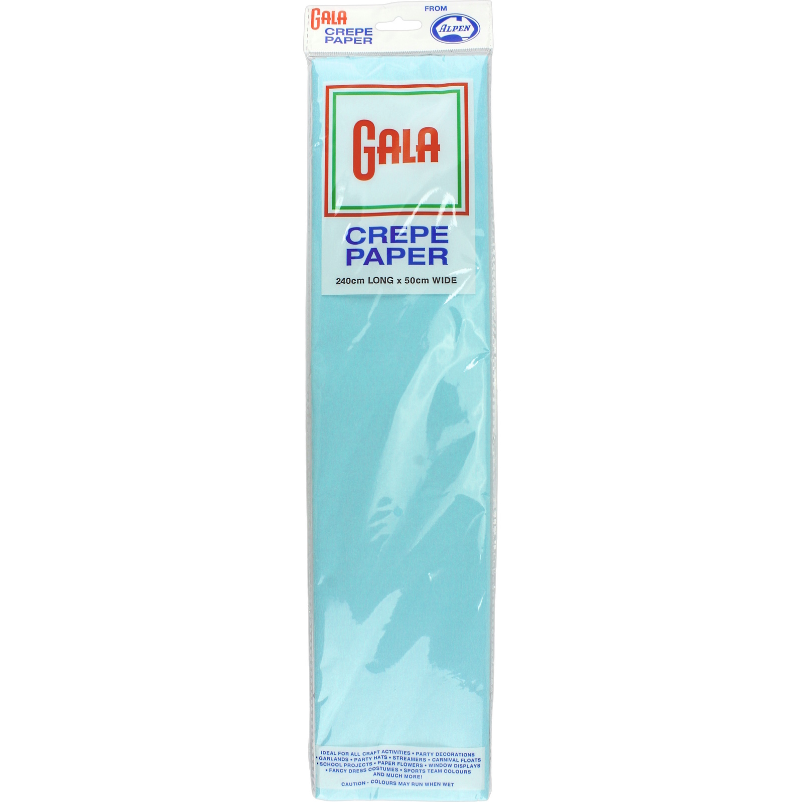 Gala Light Blue Crepe Paper 240cm x 50cm (1 Sheet)