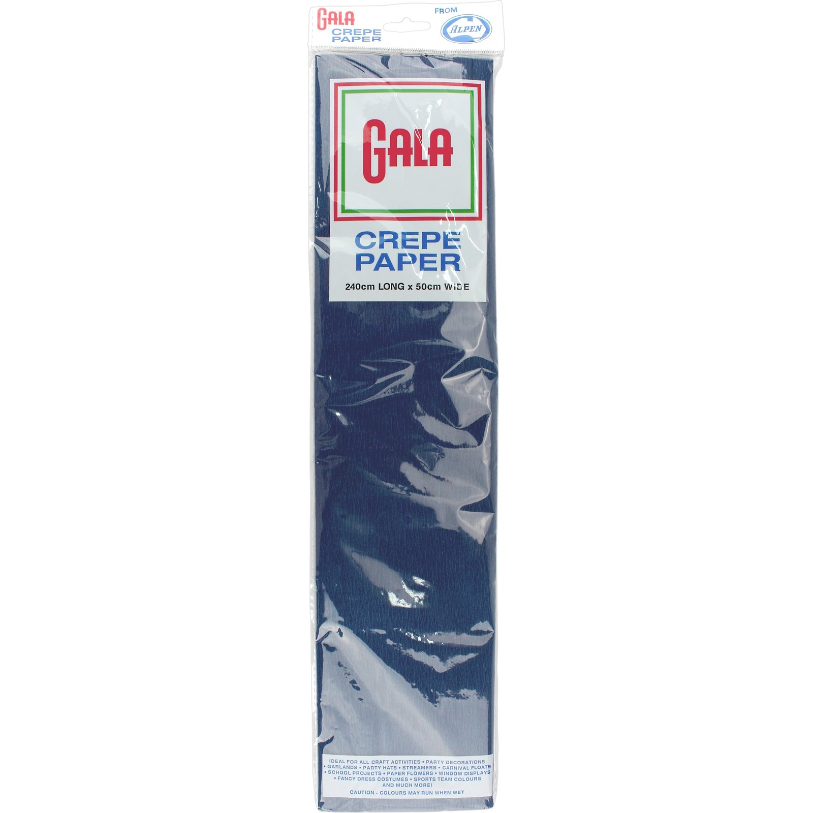 Gala Navy Blue Crepe Paper 240cm x 50cm (1 Sheet)