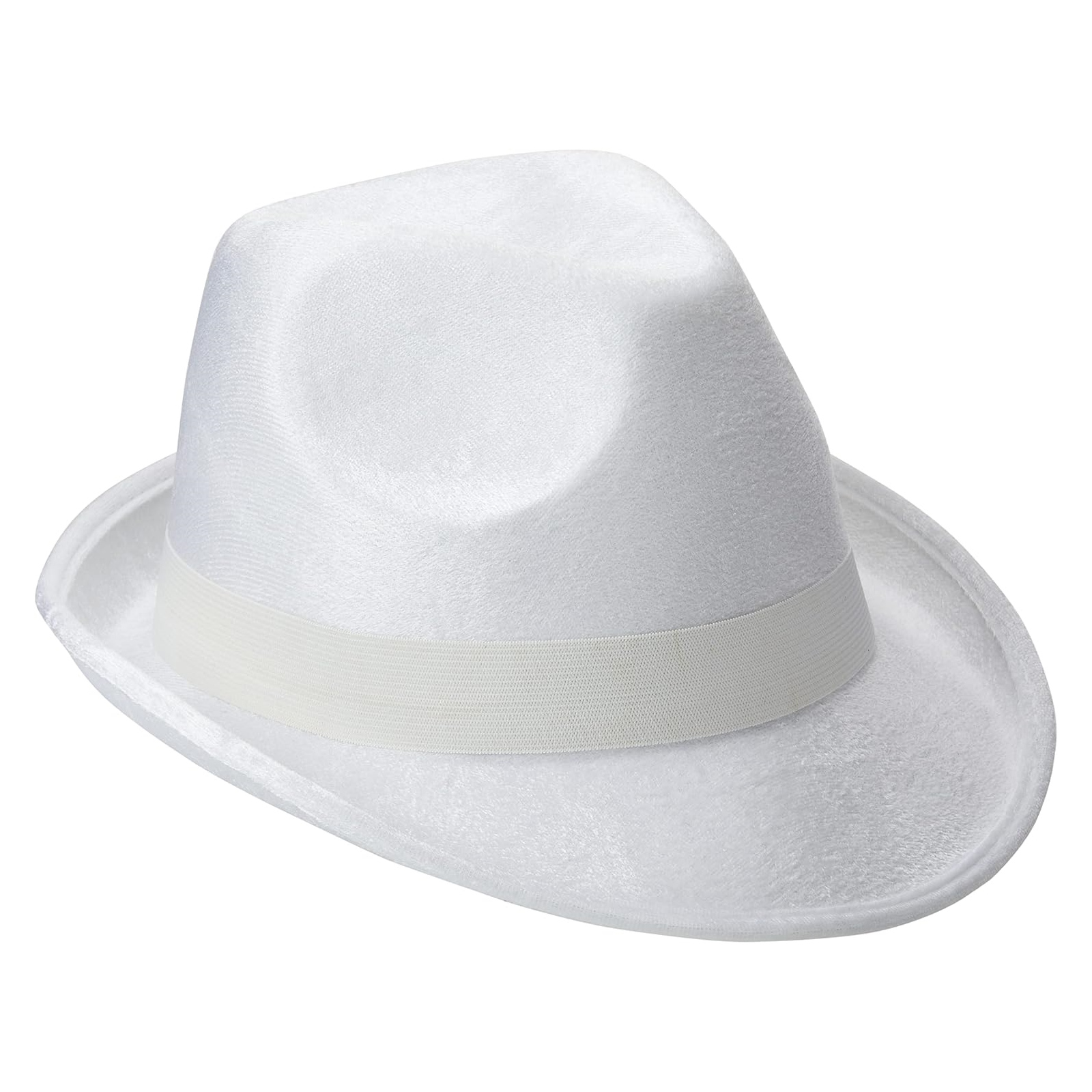 White Velour Adult Fedora Hat