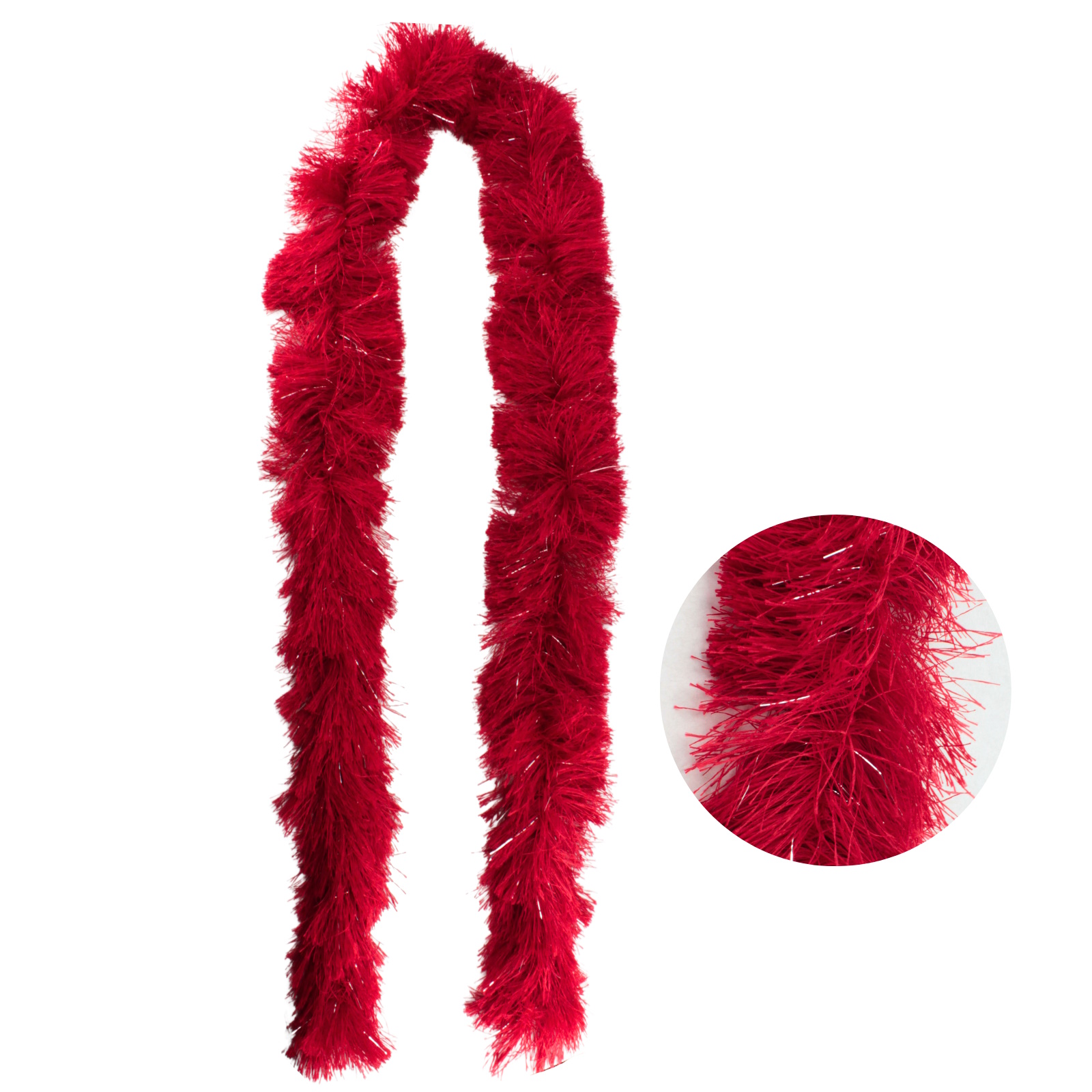 Red And Silver Fringe Boa