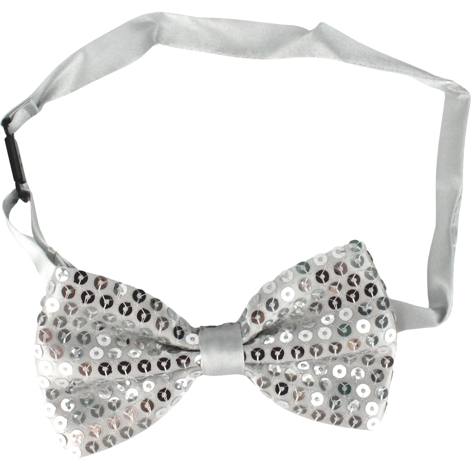 Silver Sequin Bow Tie